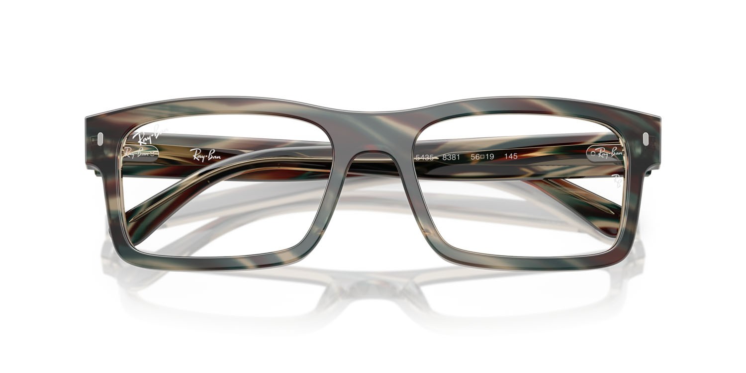 Eyeglasses Ray-Ban Change RX 5435 (8381) - RB 5435 8381 color fotocromatiche grigie a righe shape rectangle lenses trasparente