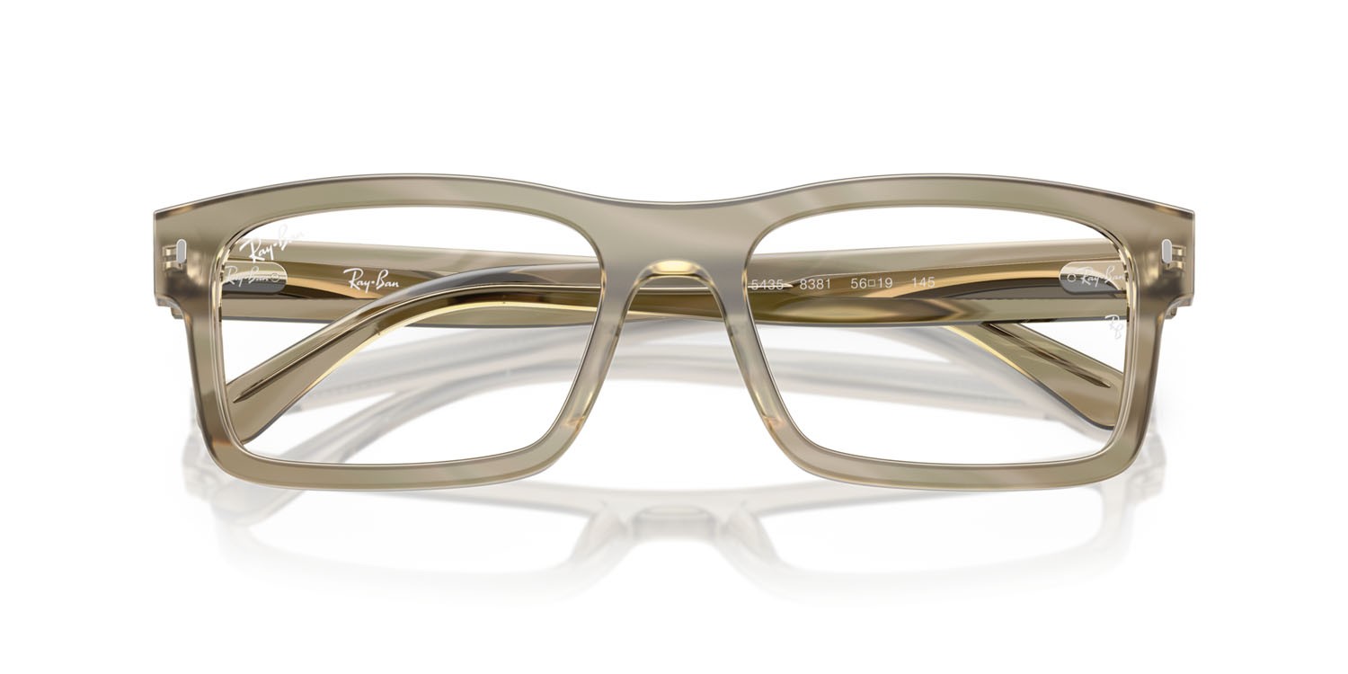 Eyeglasses Ray-Ban Change RX 5435 (8381) - RB 5435 8381 color fotocromatiche grigie a righe shape rectangle lenses trasparente