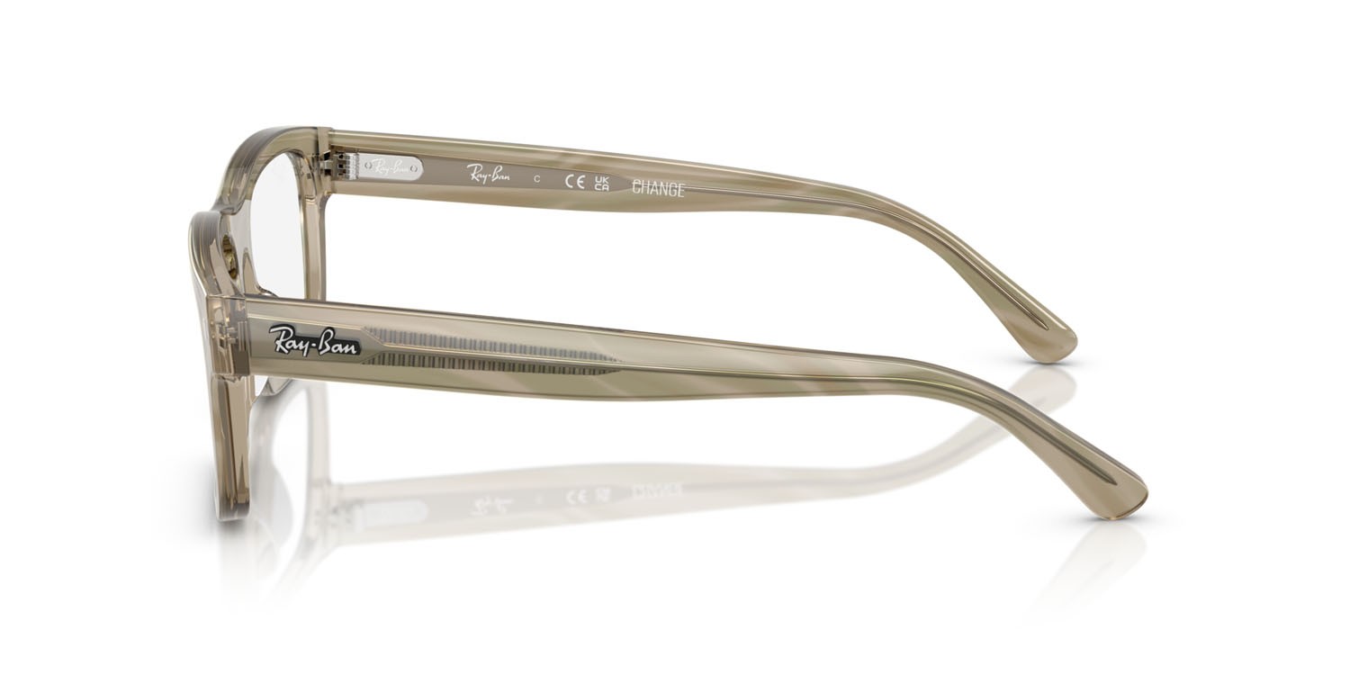 Eyeglasses Ray-Ban Change RX 5435 (8381) - RB 5435 8381 color fotocromatiche grigie a righe shape rectangle lenses trasparente