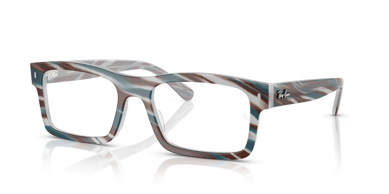 Eyeglasses Ray-Ban Change RX 5435 (8382) - RB 5435 8382 color fotocromatiche azzurre a righe shape rectangle lenses trasparente