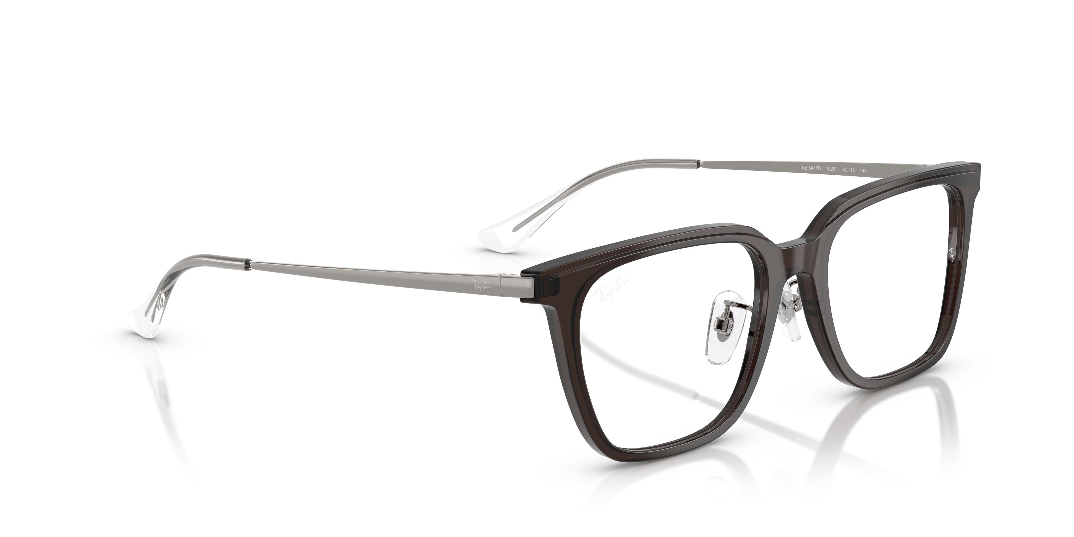 Occhiali da vista Ray-Ban RX 5442D (8290) - RB 5442D 8290 colore marrone scuro trasparente forma quadrato lenti trasparente