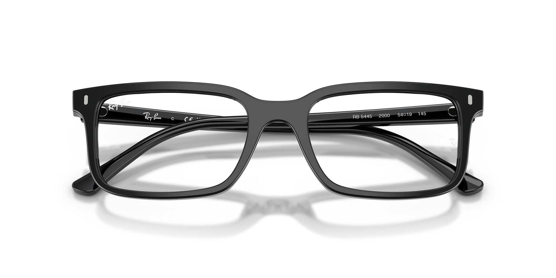 Occhiali da vista Ray-Ban RX 5445 (2000) - RB 5445 2000 colore nero forma quadrato lenti trasparente