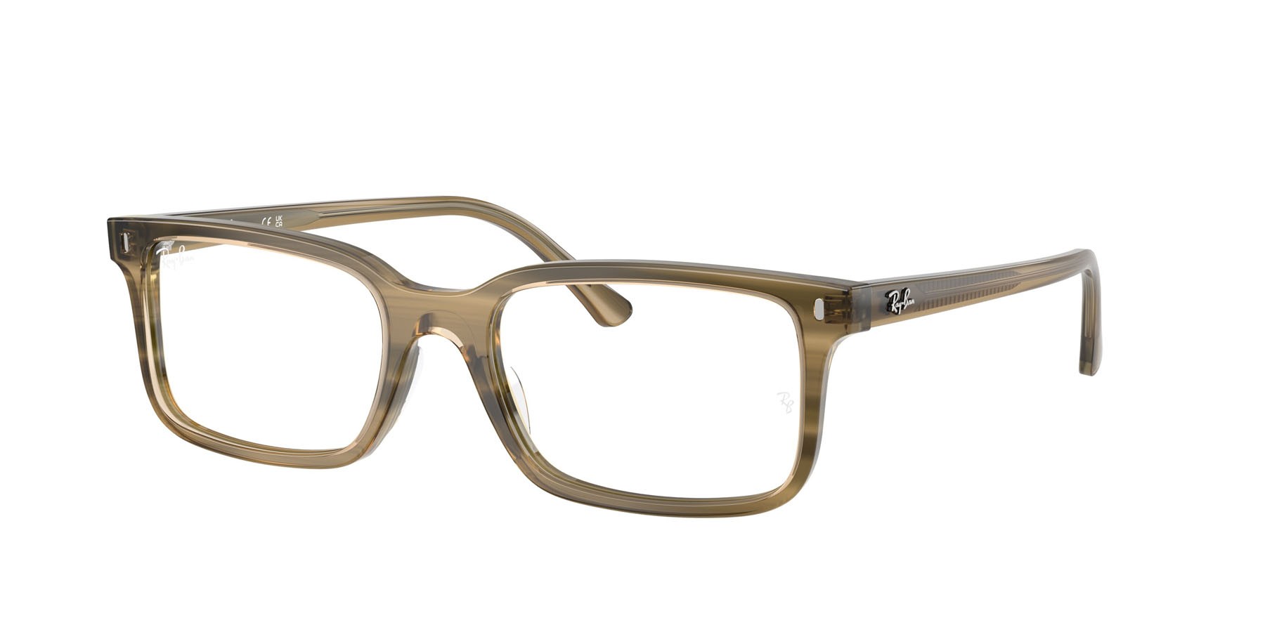 Occhiali da vista Ray-Ban RX 5445 (8454) - RB 5445 8454 colore striato verde forma quadrato lenti trasparente