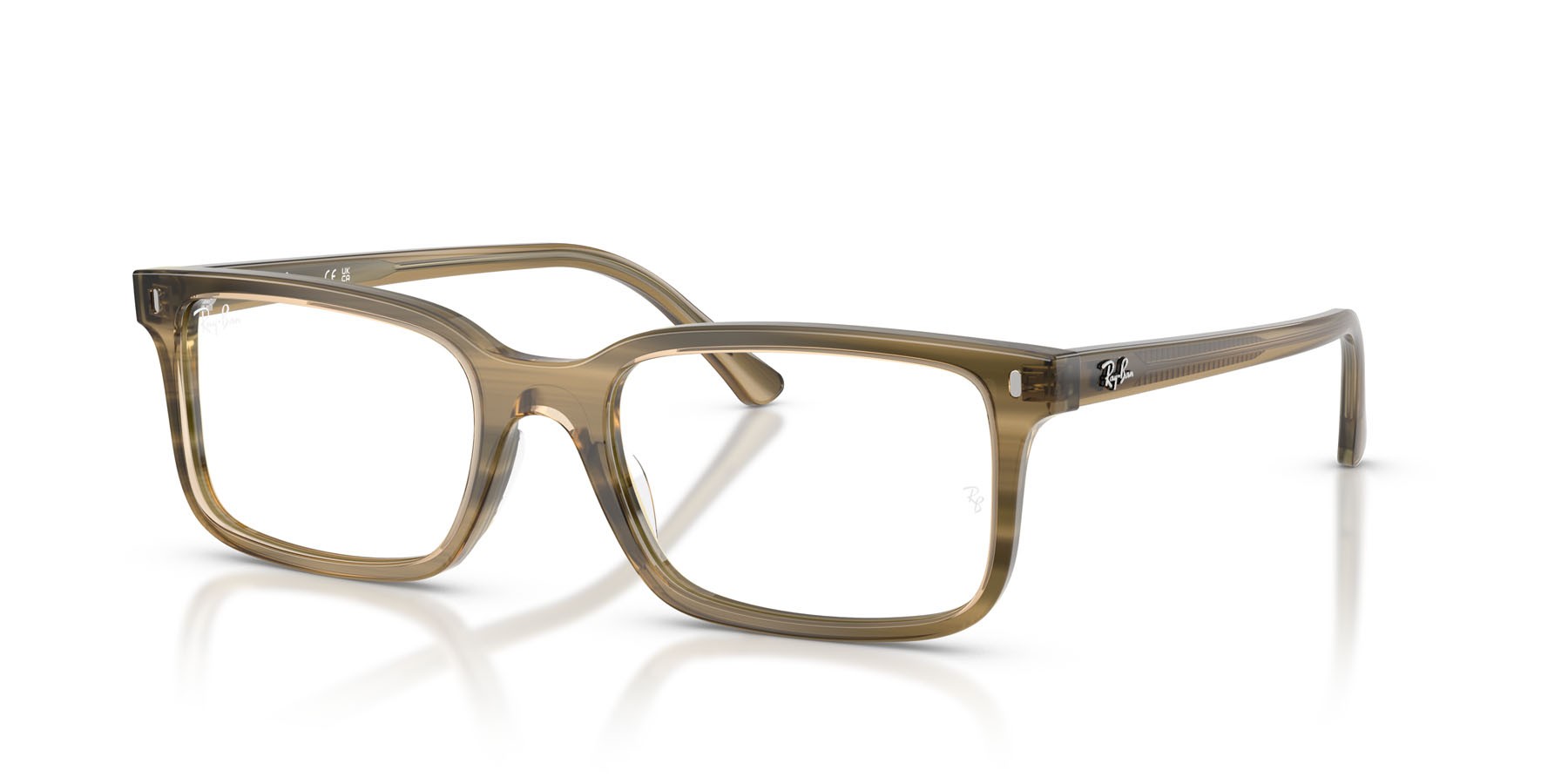 Occhiali da vista Ray-Ban RX 5445 (8454) - RB 5445 8454 colore striato verde forma quadrato lenti trasparente