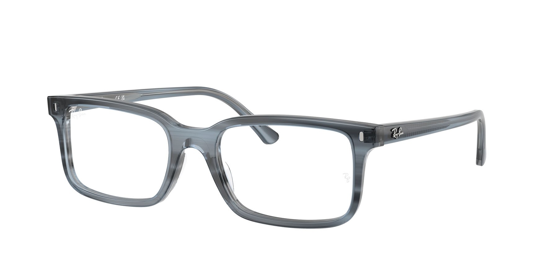 Occhiali da vista Ray-Ban RX 5445 (8456) - RB 5445 8456 colore striato blu forma quadrato lenti trasparente