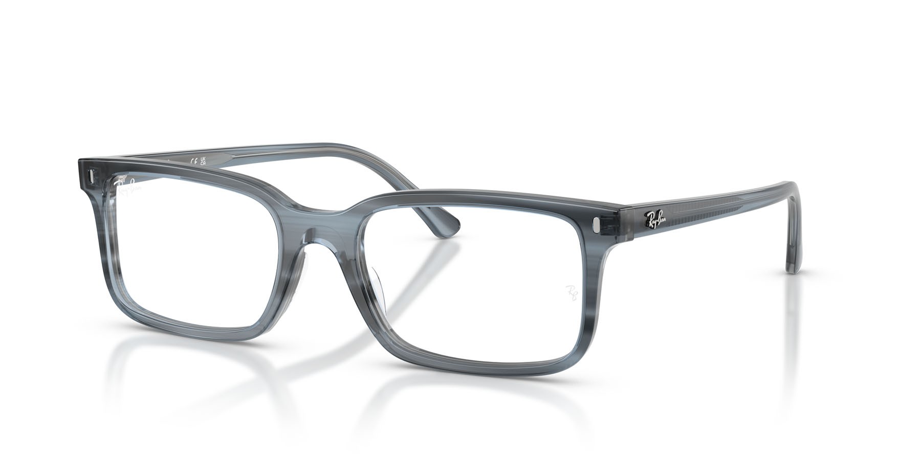 Occhiali da vista Ray-Ban RX 5445 (8456) - RB 5445 8456 colore striato blu forma quadrato lenti trasparente