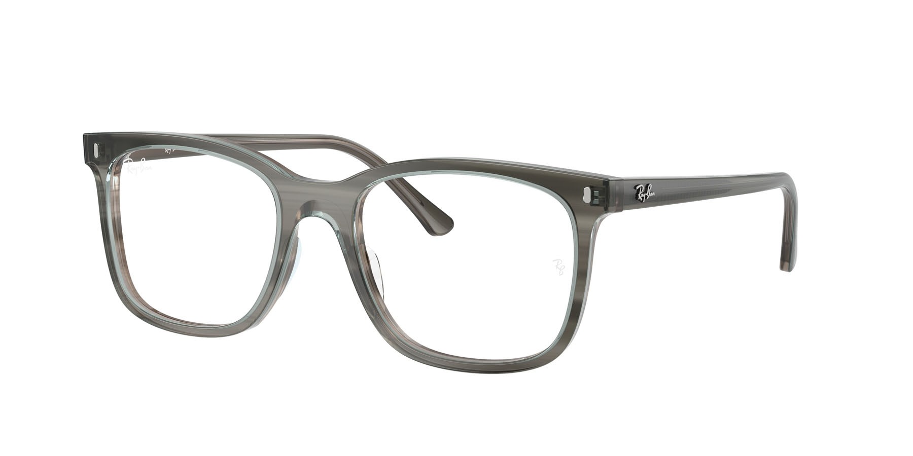 Eyeglasses Ray-Ban RX 5446 (8453) - RB 5446 8453 color striato grigio shape square lenses trasparente