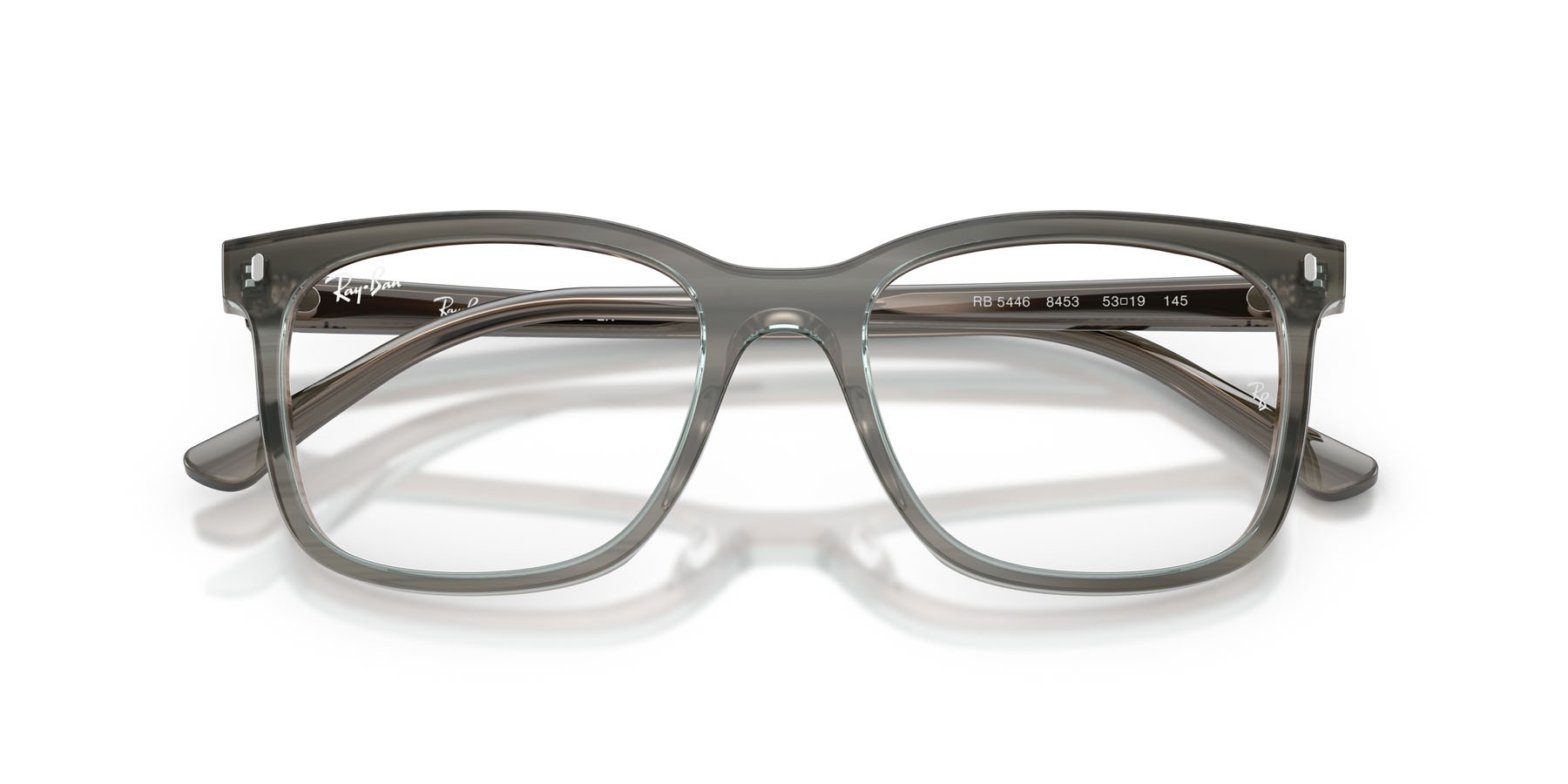 Eyeglasses Ray-Ban RX 5446 (8453) - RB 5446 8453 color striato grigio shape square lenses trasparente
