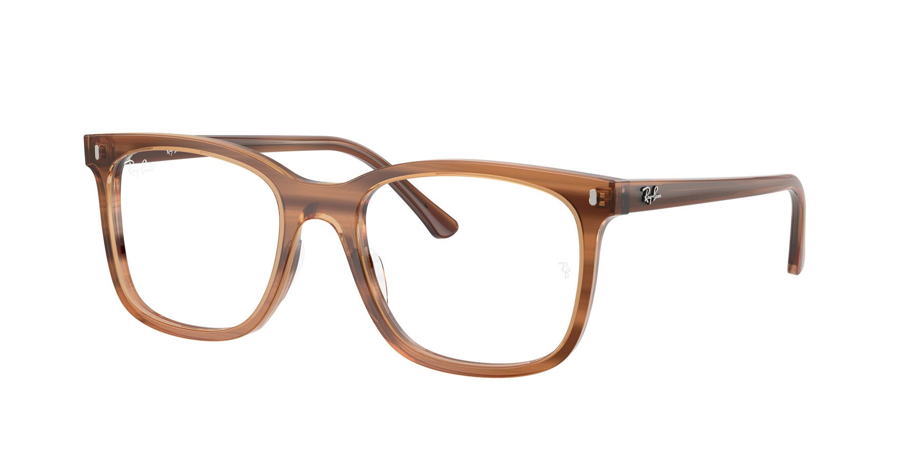 Eyeglasses Ray-Ban RX 5446 (8455) - RB 5446 8455 color striato marrone shape square lenses trasparente