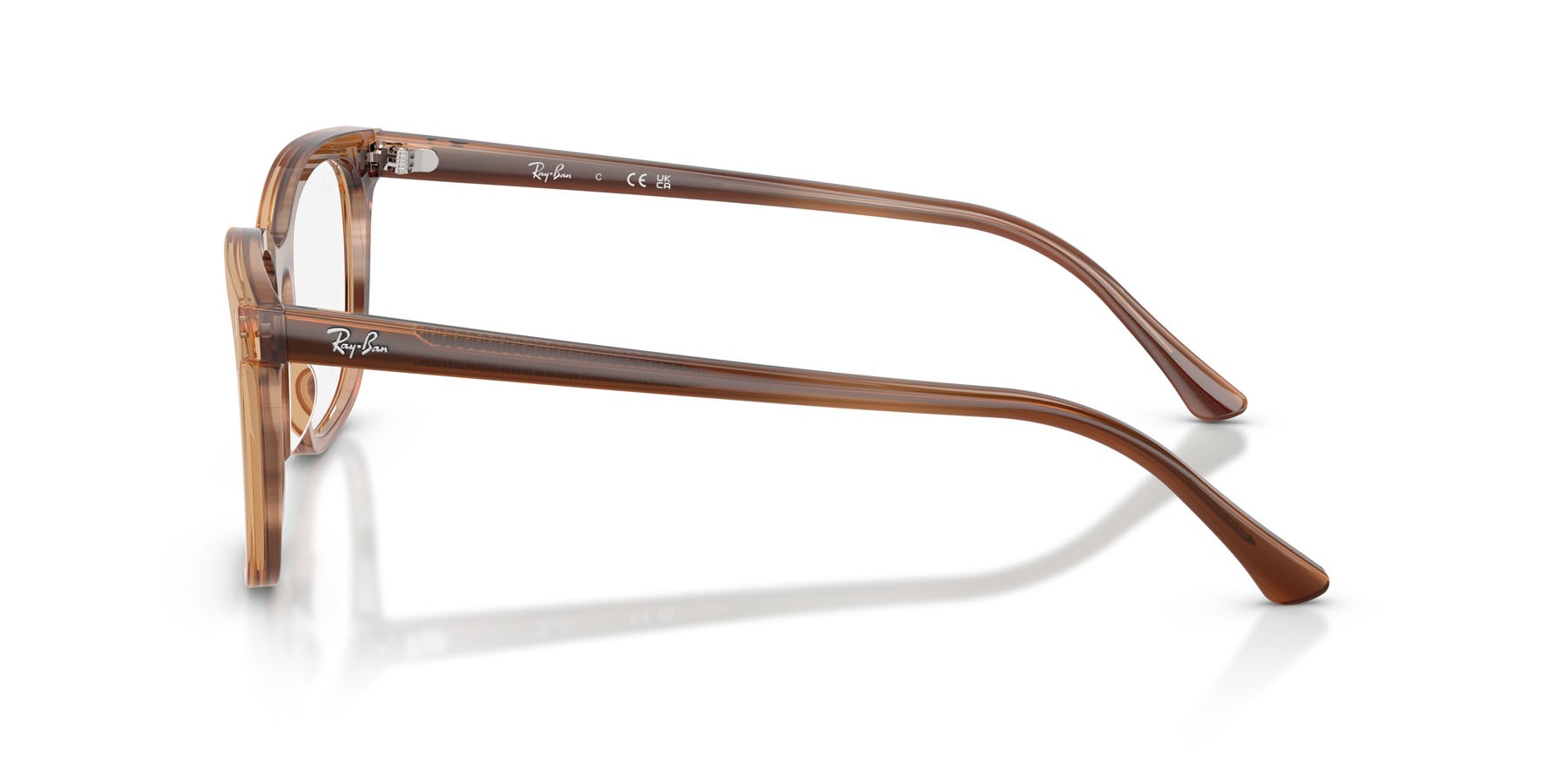 Eyeglasses Ray-Ban RX 5446 (8455) - RB 5446 8455 color striato marrone shape square lenses trasparente