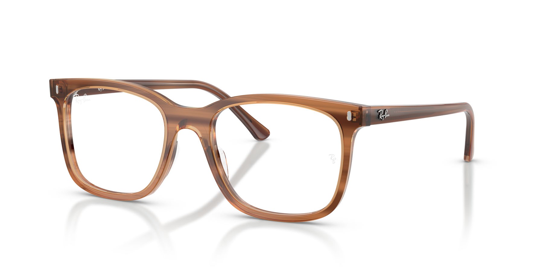 Eyeglasses Ray-Ban RX 5446 (8455) - RB 5446 8455 color striato marrone shape square lenses trasparente