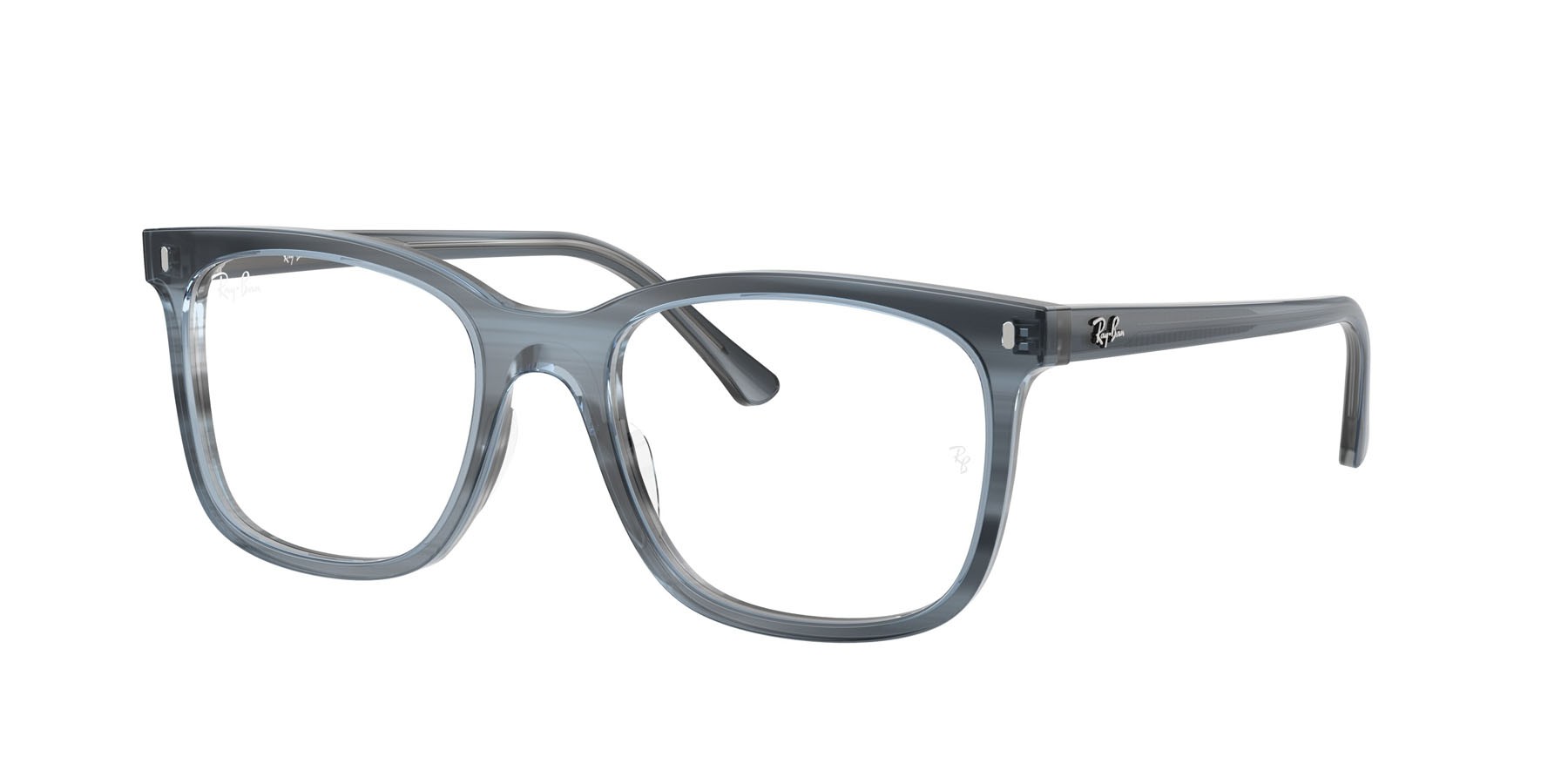 Eyeglasses Ray-Ban RX 5446 (8456) - RB 5446 8456 color striato blu shape square lenses trasparente