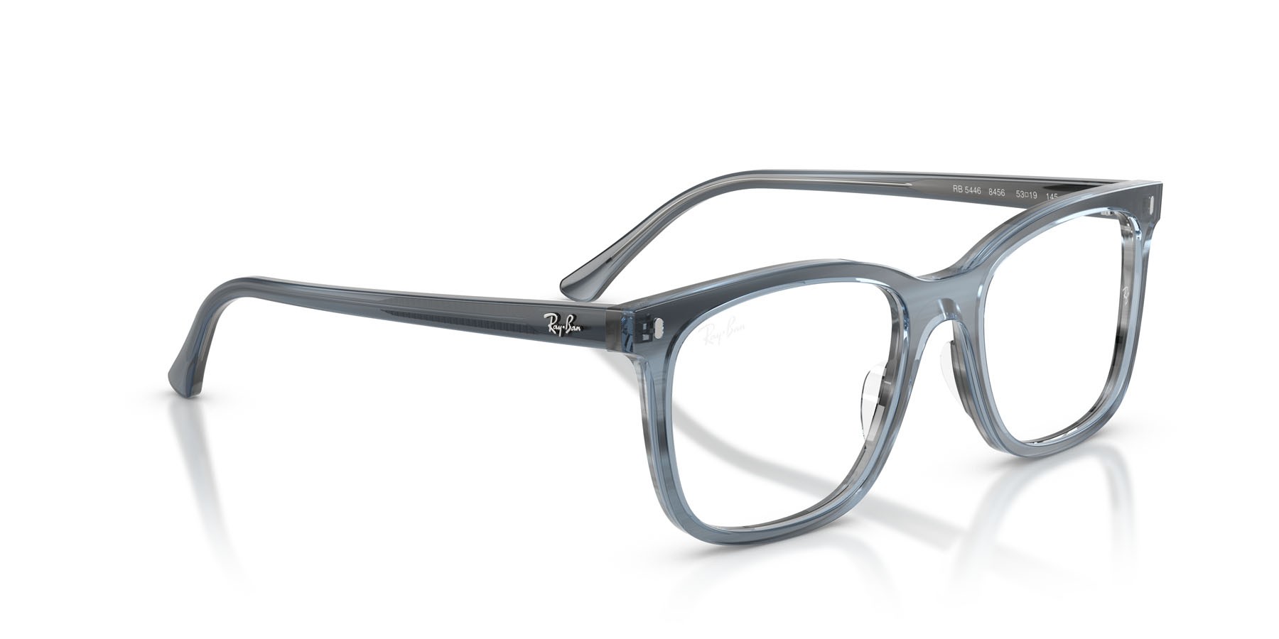 Eyeglasses Ray-Ban RX 5446 (8456) - RB 5446 8456 color striato blu shape square lenses trasparente