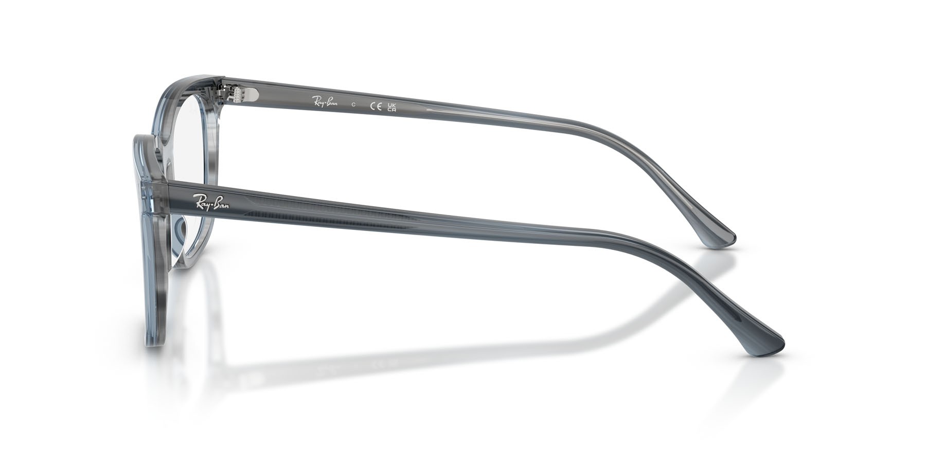 Eyeglasses Ray-Ban RX 5446 (8456) - RB 5446 8456 color striato blu shape square lenses trasparente