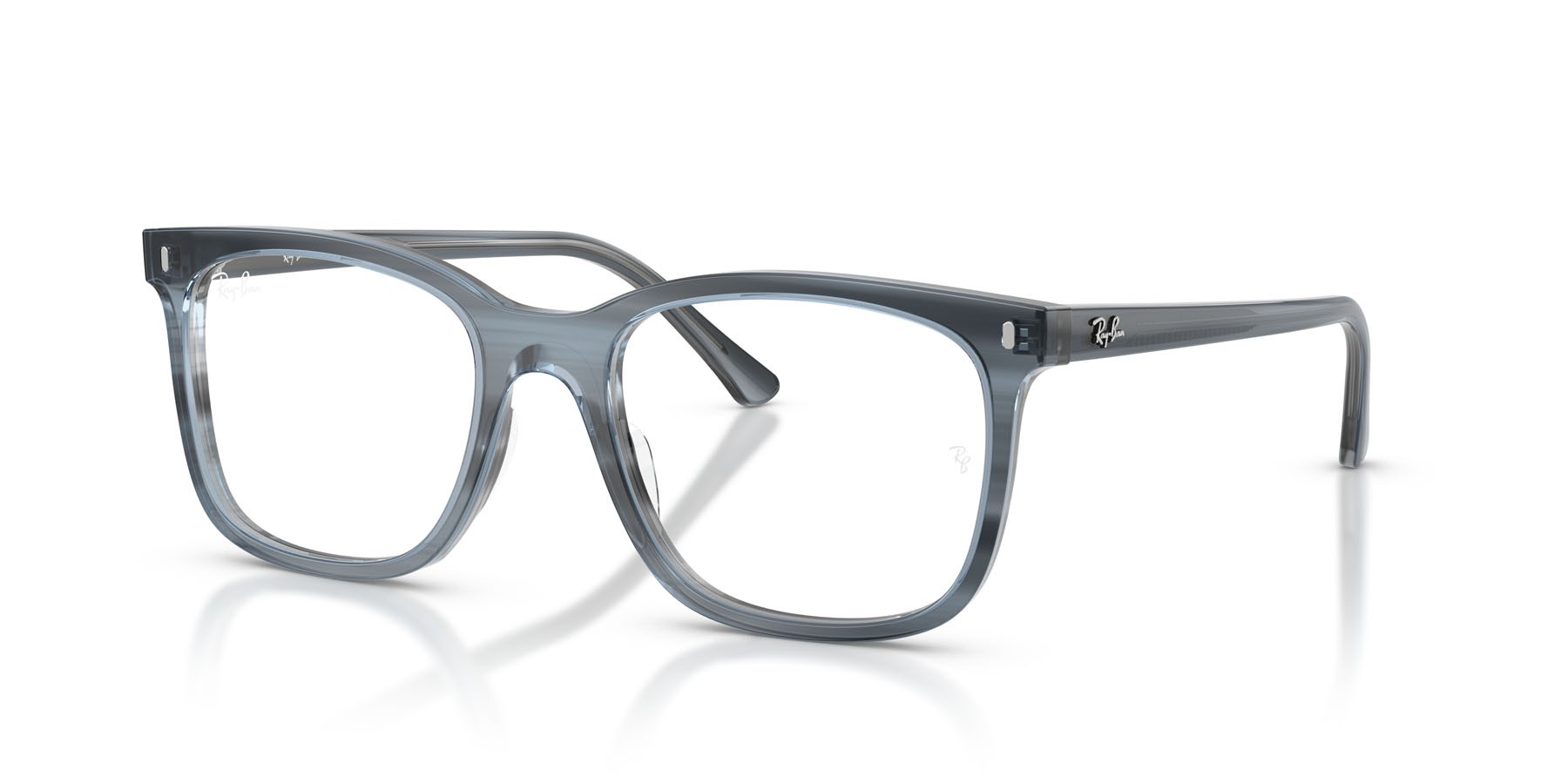 Eyeglasses Ray-Ban RX 5446 (8456) - RB 5446 8456 color striato blu shape square lenses trasparente