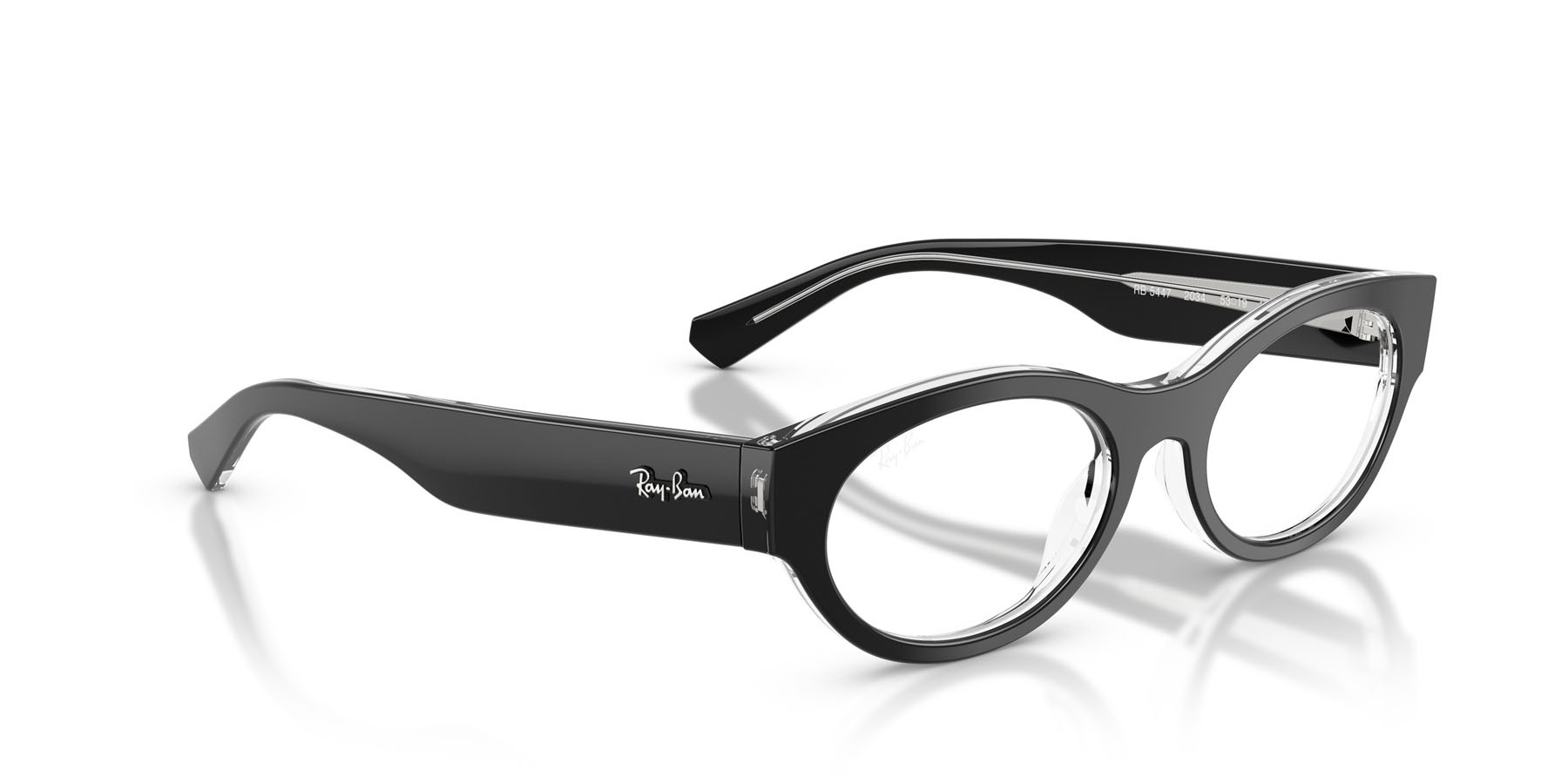 Occhiali da vista Ray-Ban RX 5447 (2034) - RB 5447 2034 colore nero su trasparente forma ovale lenti trasparente