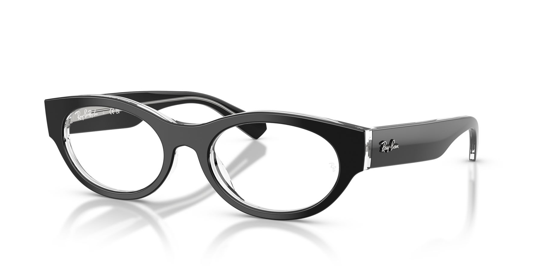 Occhiali da vista Ray-Ban RX 5447 (2034) - RB 5447 2034 colore nero su trasparente forma ovale lenti trasparente