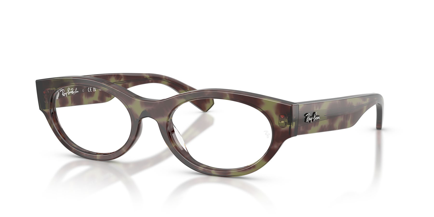 Eyeglasses Ray-Ban RX 5447 (8459) - RB 5447 8459 color havana verde shape oval lenses trasparente