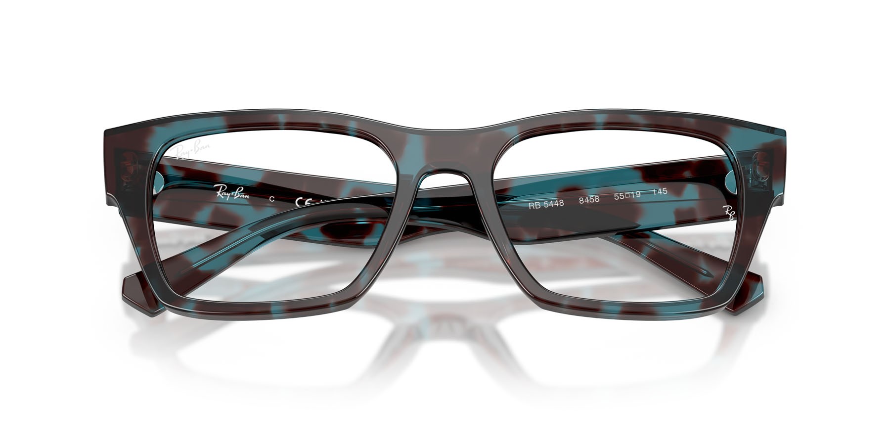 Occhiali da vista Ray-Ban RX 5448 (8458) - RB 5448 8458 colore havana blu forma irregolare lenti trasparente
