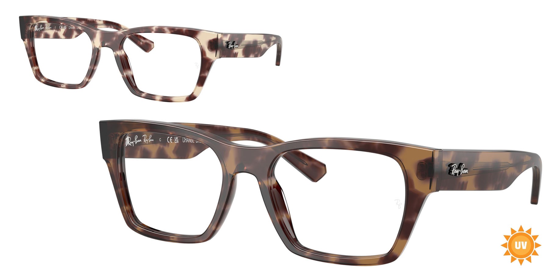 Occhiali da vista Ray-Ban RX 5448 (8460) - RB 5448 8460 colore marrone havana forma irregolare lenti trasparente