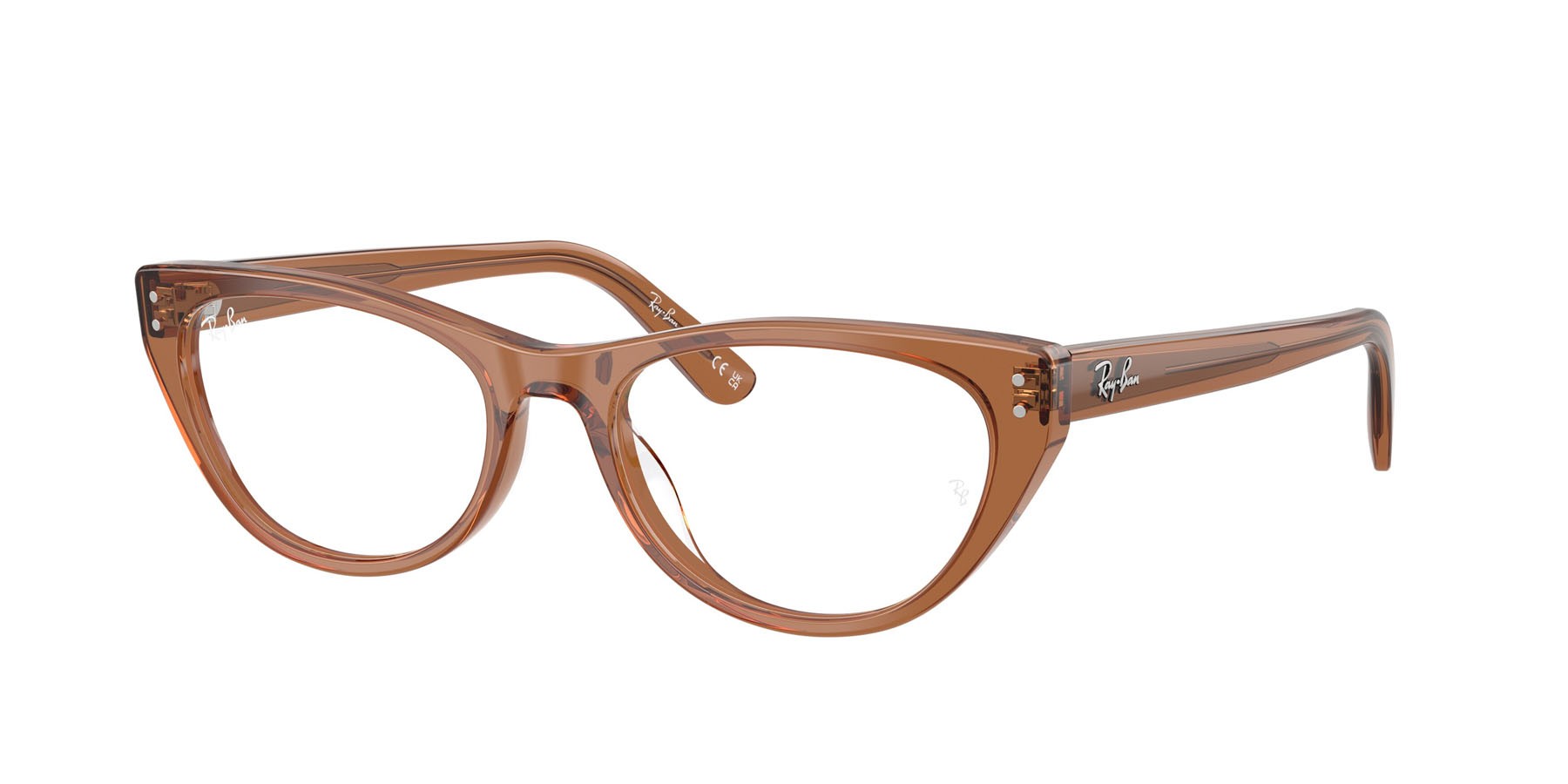 Occhiali da vista Ray-Ban RX 5449D (8201) - RB 5449D 8201 colore marrone trasparente forma quadrato lenti trasparente
