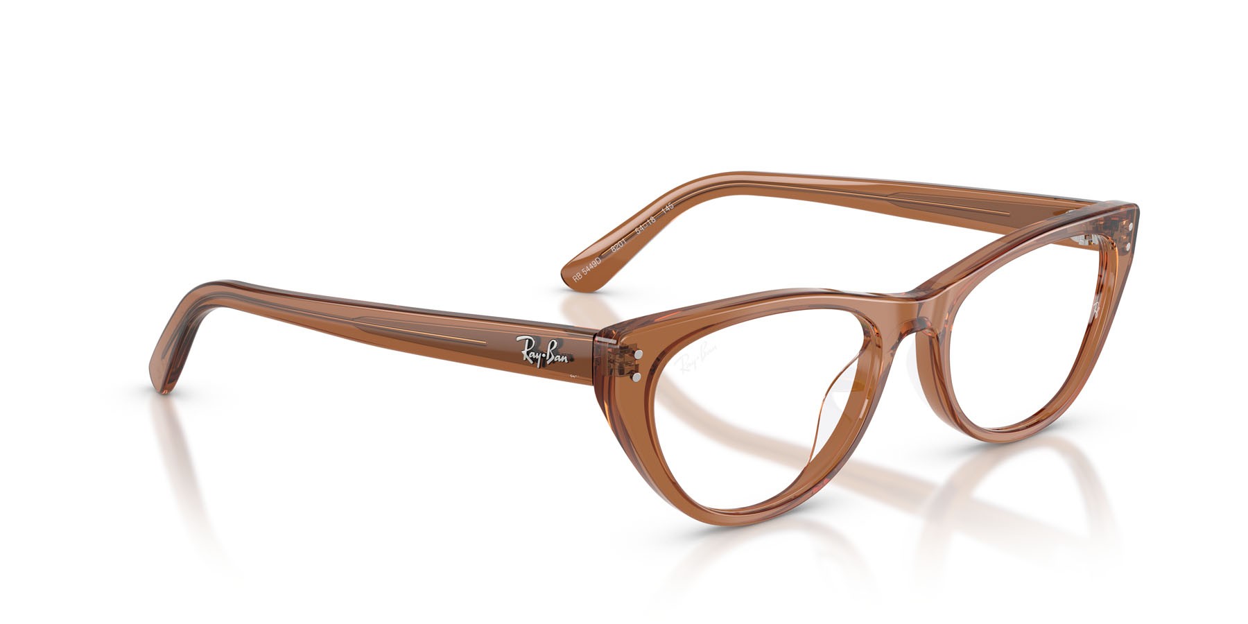 Occhiali da vista Ray-Ban RX 5449D (8201) - RB 5449D 8201 colore marrone trasparente forma quadrato lenti trasparente