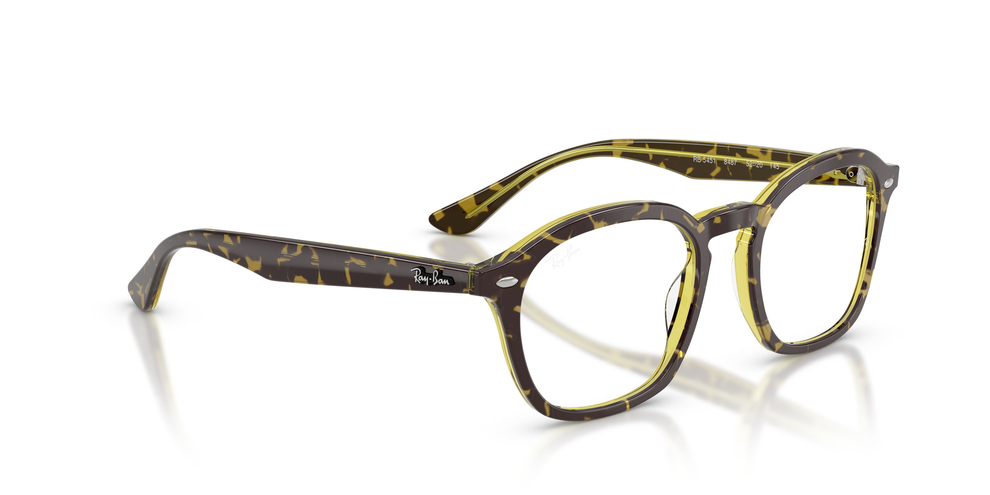 Occhiali da vista Ray-Ban RX 5451 (8487) - RB 5451 8487 colore havana & green forma quadrato lenti trasparente