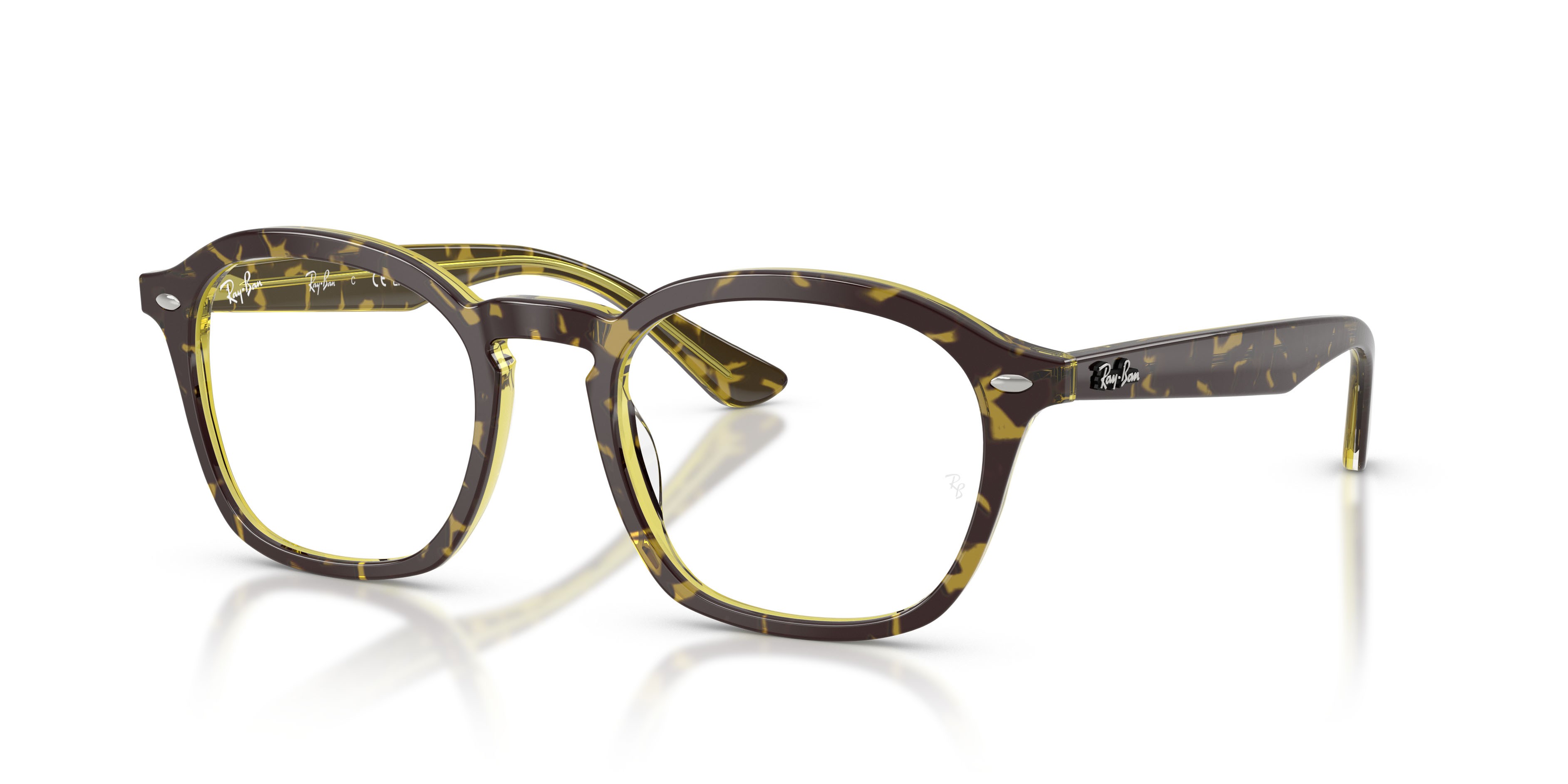 Occhiali da vista Ray-Ban RX 5451 (8487) - RB 5451 8487 colore havana & green forma quadrato lenti trasparente