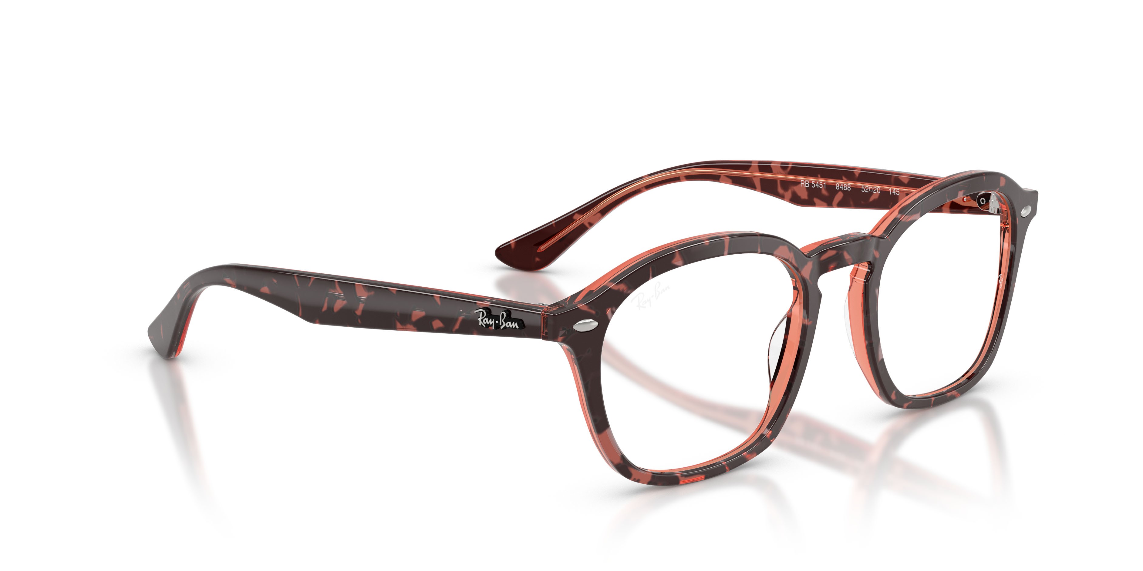 Occhiali da vista Ray-Ban RX 5451 (8488) - RB 5451 8488 colore havana & red forma quadrato lenti trasparente