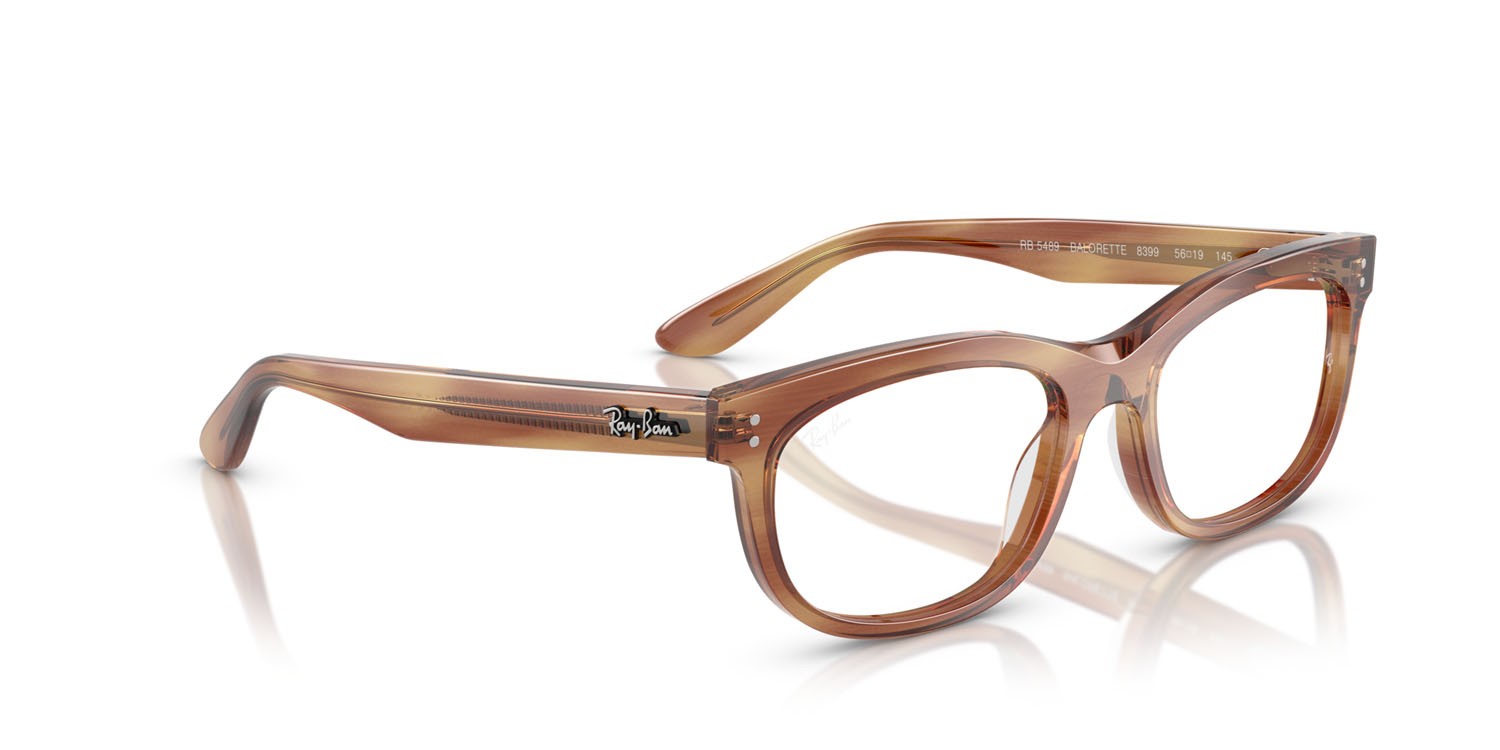 Occhiali da vista Ray-Ban Balorette RX 5489 (8399) - RB 5489 8399 colore striato marrone forma quadrato lenti trasparente