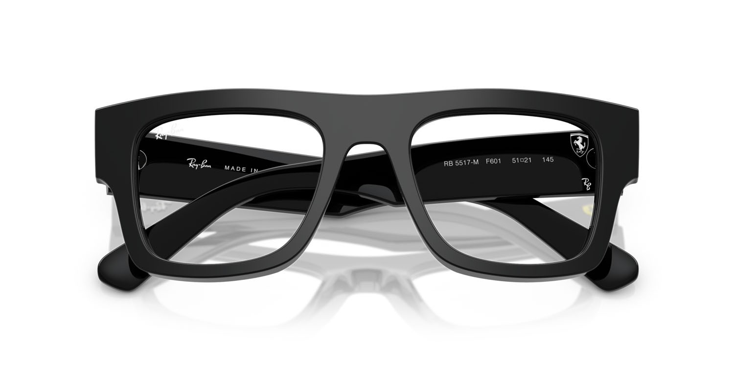 Occhiali da vista Ray-Ban Scuderia Ferrari RX 5517M (F601) - RB 5517M F601 colore nero forma quadrato lenti trasparente