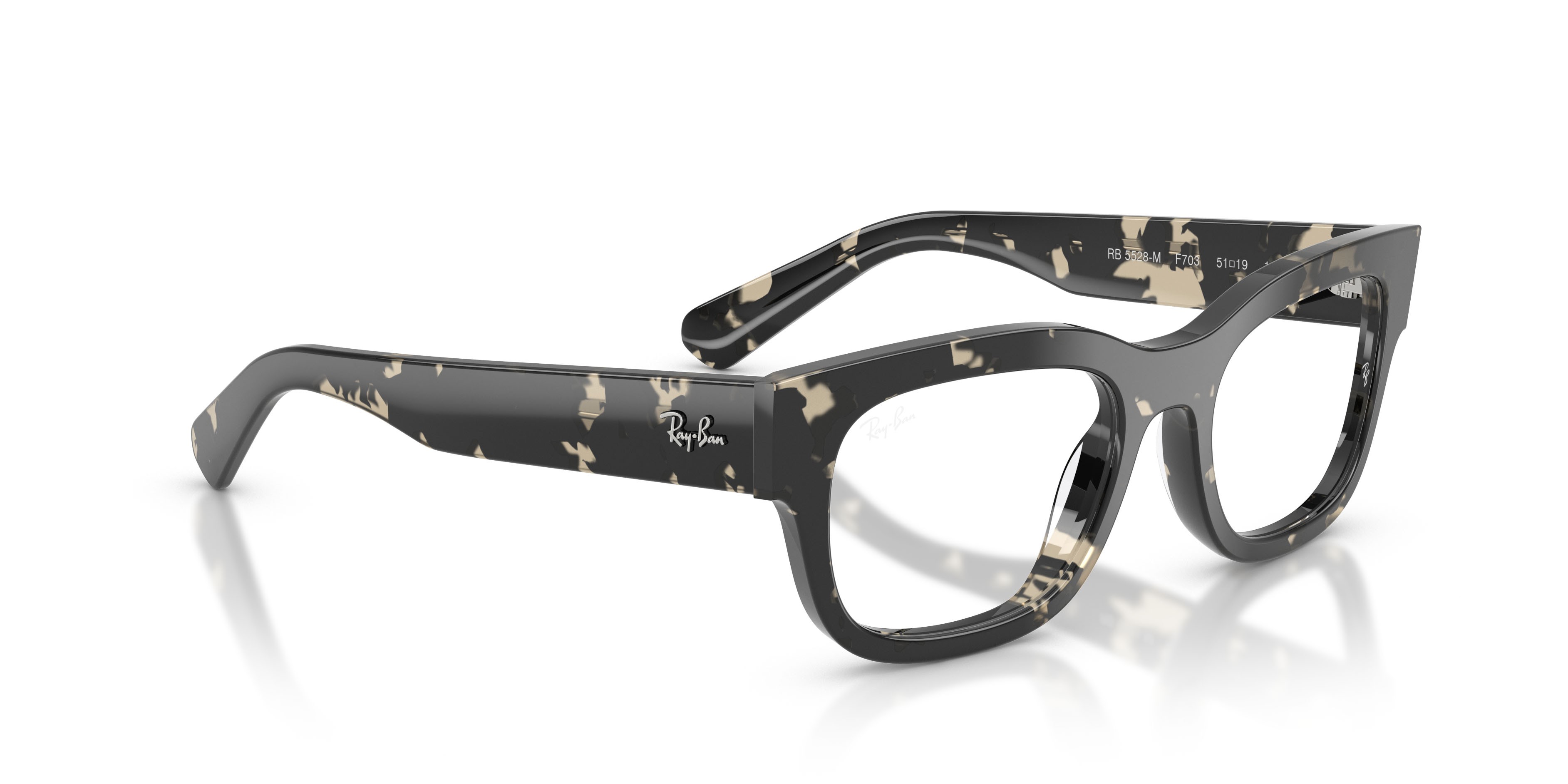 Occhiali da vista Ray-Ban Scuderia Ferrari RX 5528M (F703) - RB 5528M F703 colore havana grigio forma quadrato lenti lente demo