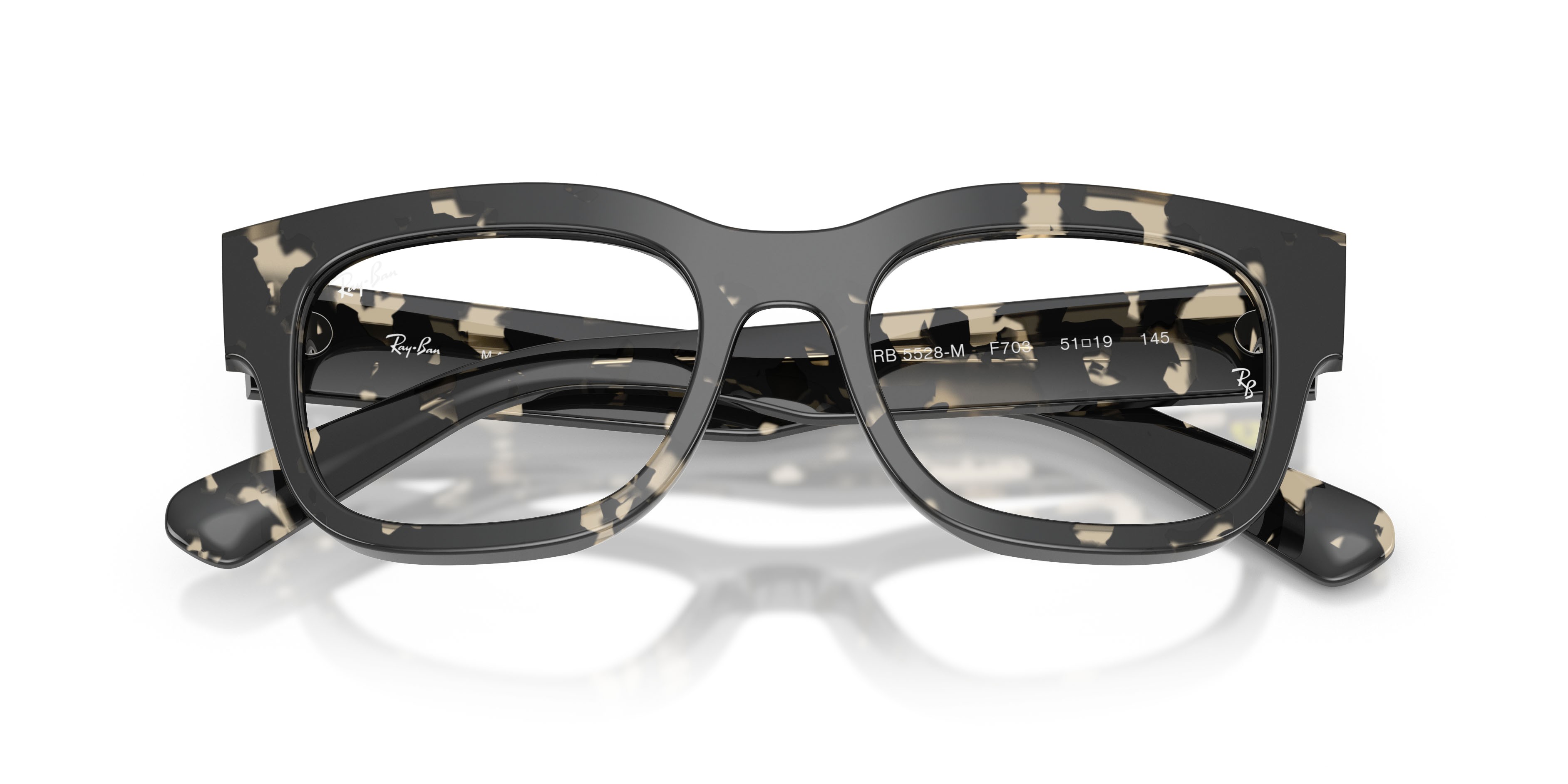 Occhiali da vista Ray-Ban Scuderia Ferrari RX 5528M (F703) - RB 5528M F703 colore havana grigio forma quadrato lenti lente demo