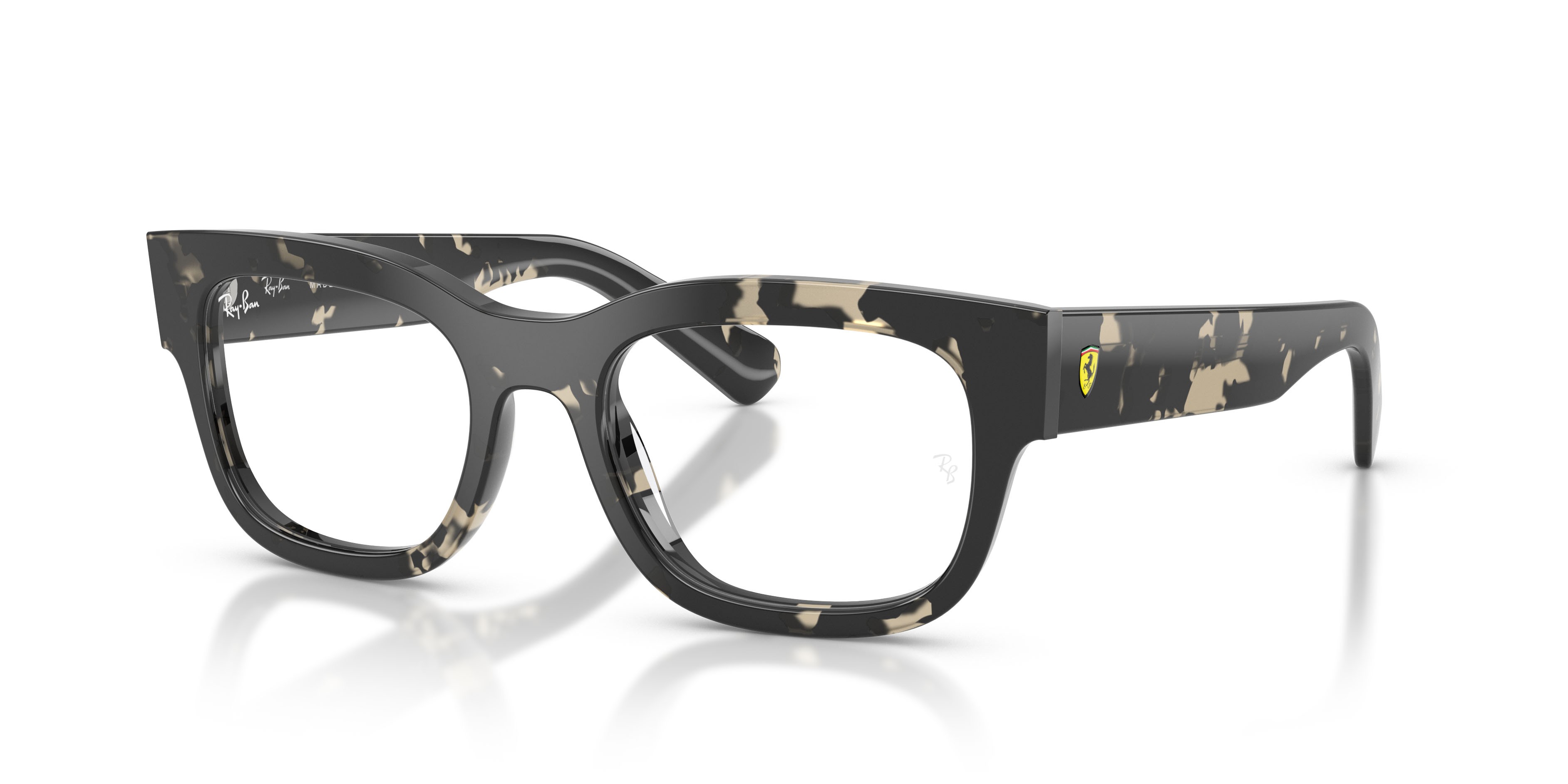 Occhiali da vista Ray-Ban Scuderia Ferrari RX 5528M (F703) - RB 5528M F703 colore havana grigio forma quadrato lenti lente demo