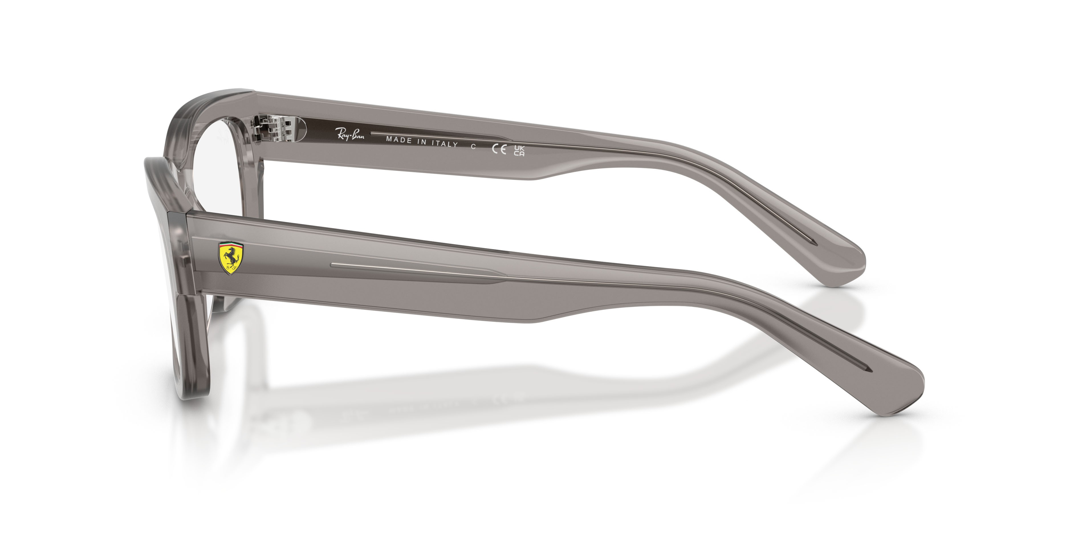 Occhiali da vista Ray-Ban Scuderia Ferrari RX 5528M (F704) - RB 5528M F704 colore grigio trasparente forma quadrato lenti lente demo
