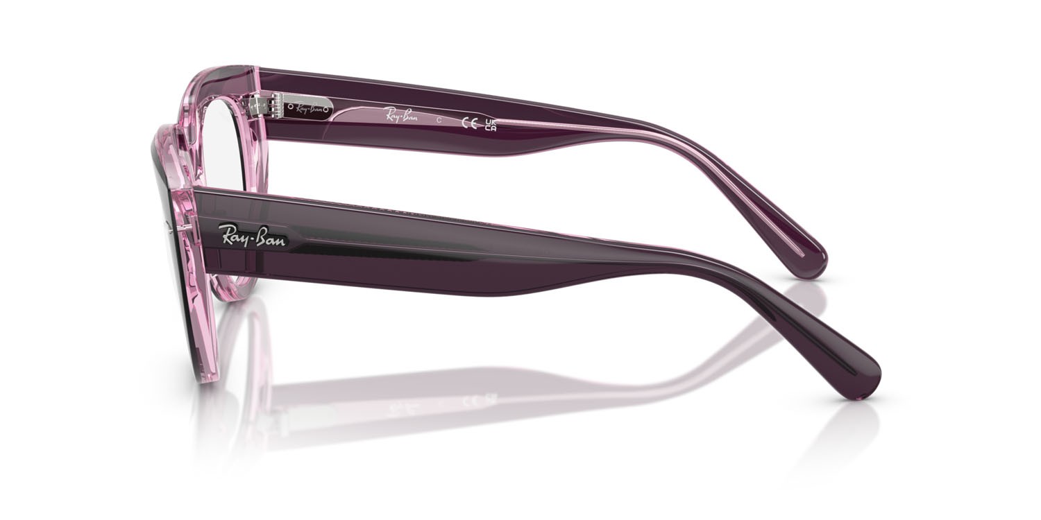 Eyeglasses Ray-Ban Doreen RX 5586 (8364) - RB 5586 8364 color violetto su rosa trasparente shape square lenses trasparente