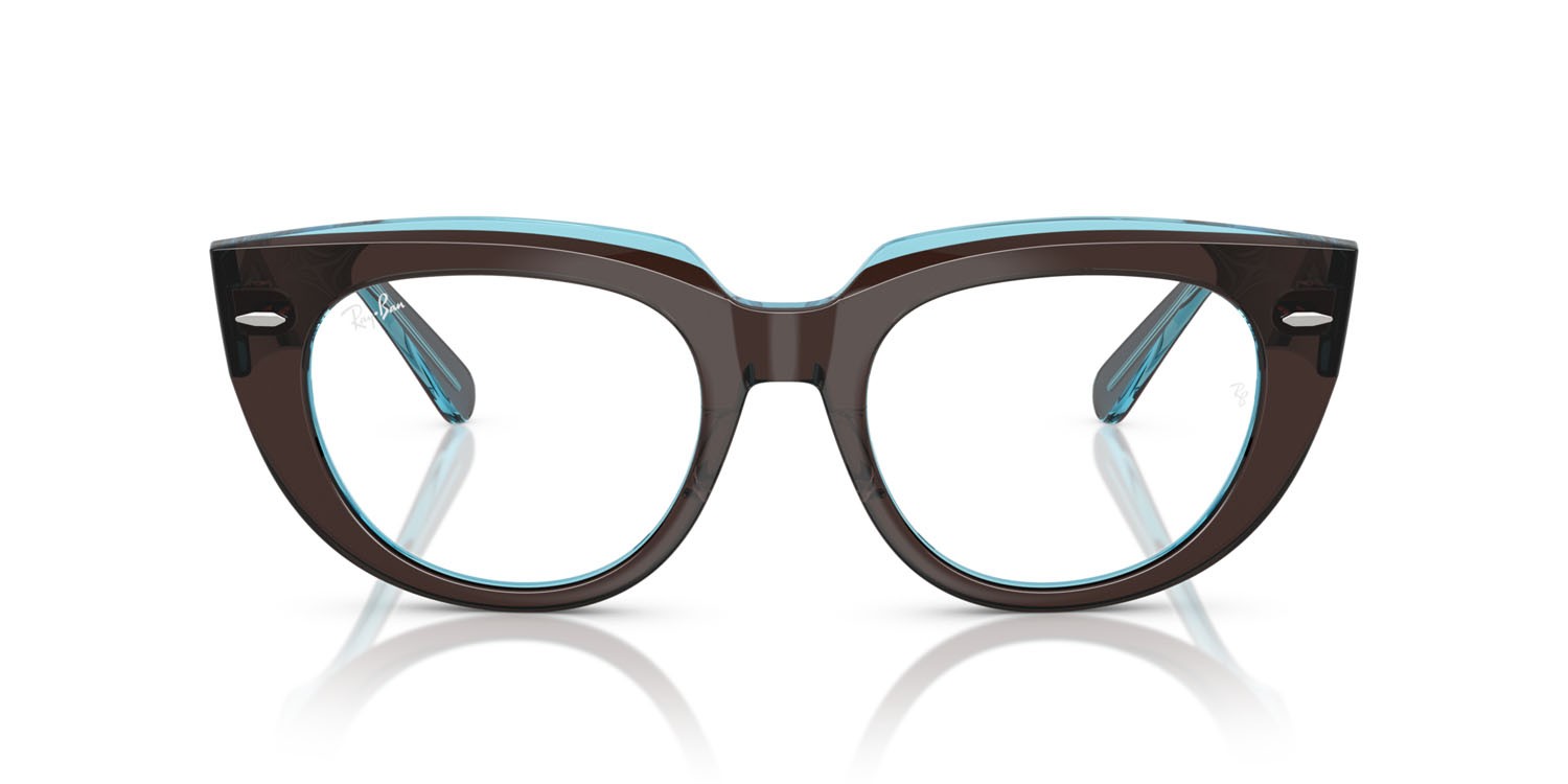 Occhiali da vista Ray-Ban Doreen RX 5586 (8366) - RB 5586 8366 colore marrone su blu trasparente forma quadrato lenti trasparente