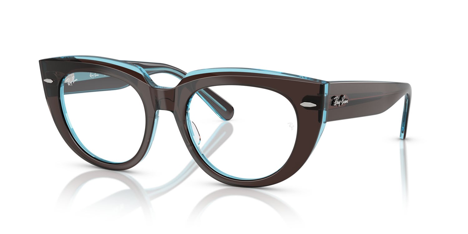 Occhiali da vista Ray-Ban Doreen RX 5586 (8366) - RB 5586 8366 colore marrone su blu trasparente forma quadrato lenti trasparente