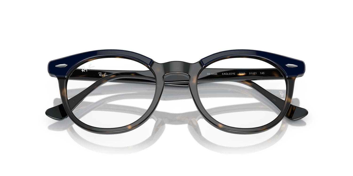 Brillen Ray-Ban Eagle Eye RX 5598 (8283) - RB 5598 8283 farbe blu su havana form quadratisch gläser lente demo