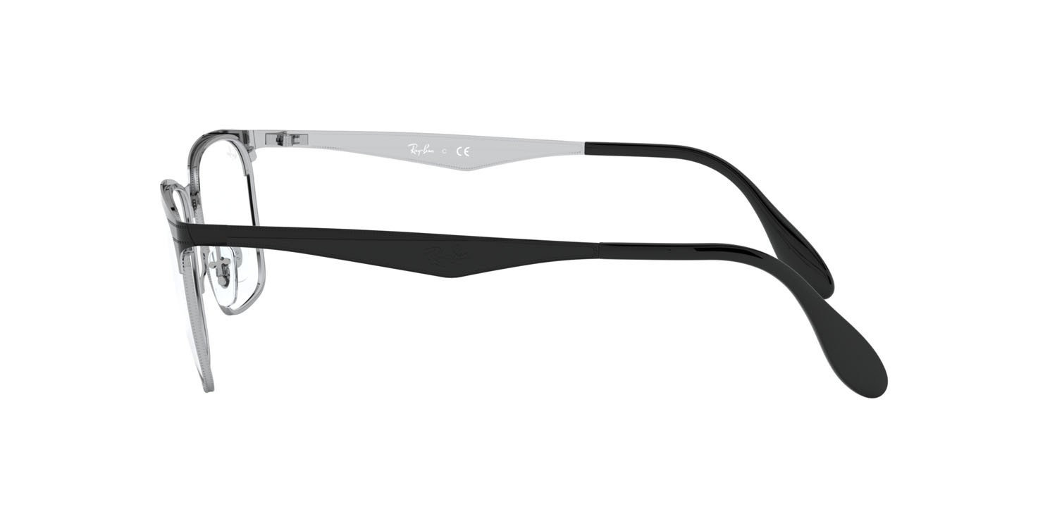 Brillen Ray-Ban RX 6344 (2861) - RB 6344 2861 farbe nero su argento form quadratisch gläser trasparente
