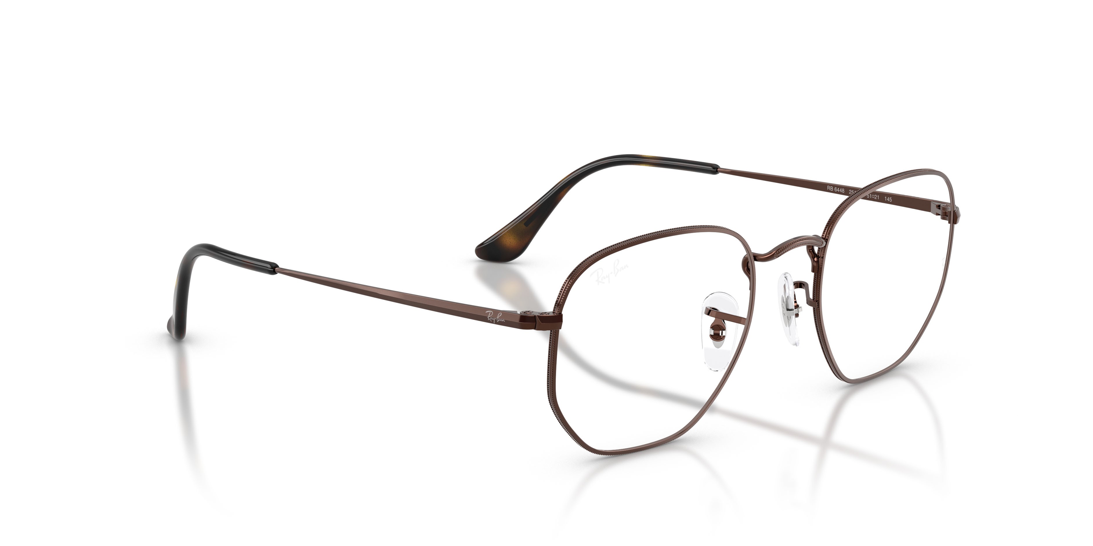 Occhiali da vista Ray-Ban Hexagonal RX 6448 (2511) - RB 6448 2511 colore marrone forma irregolare lenti trasparente