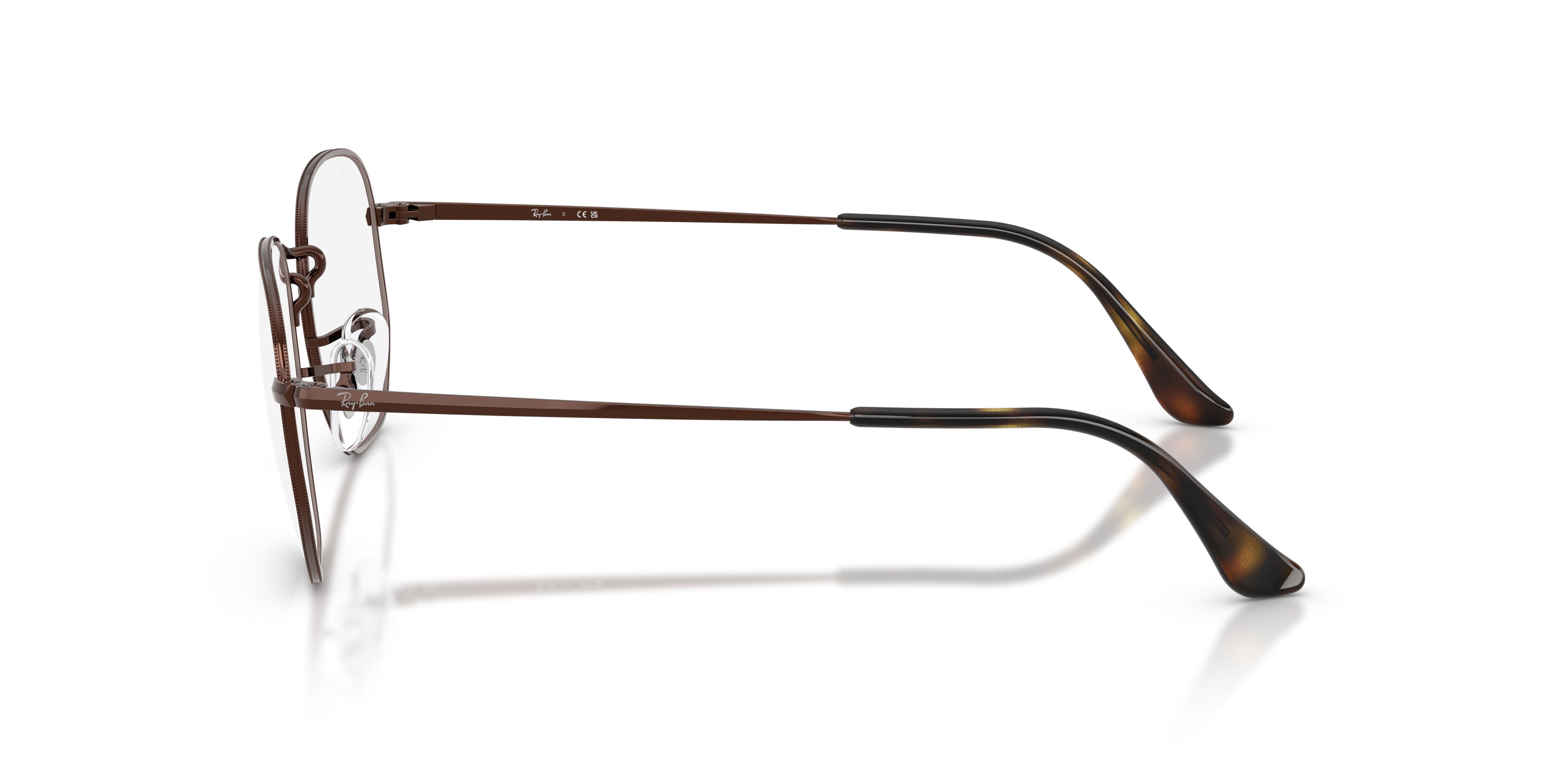 Occhiali da vista Ray-Ban Hexagonal RX 6448 (2511) - RB 6448 2511 colore marrone forma irregolare lenti trasparente