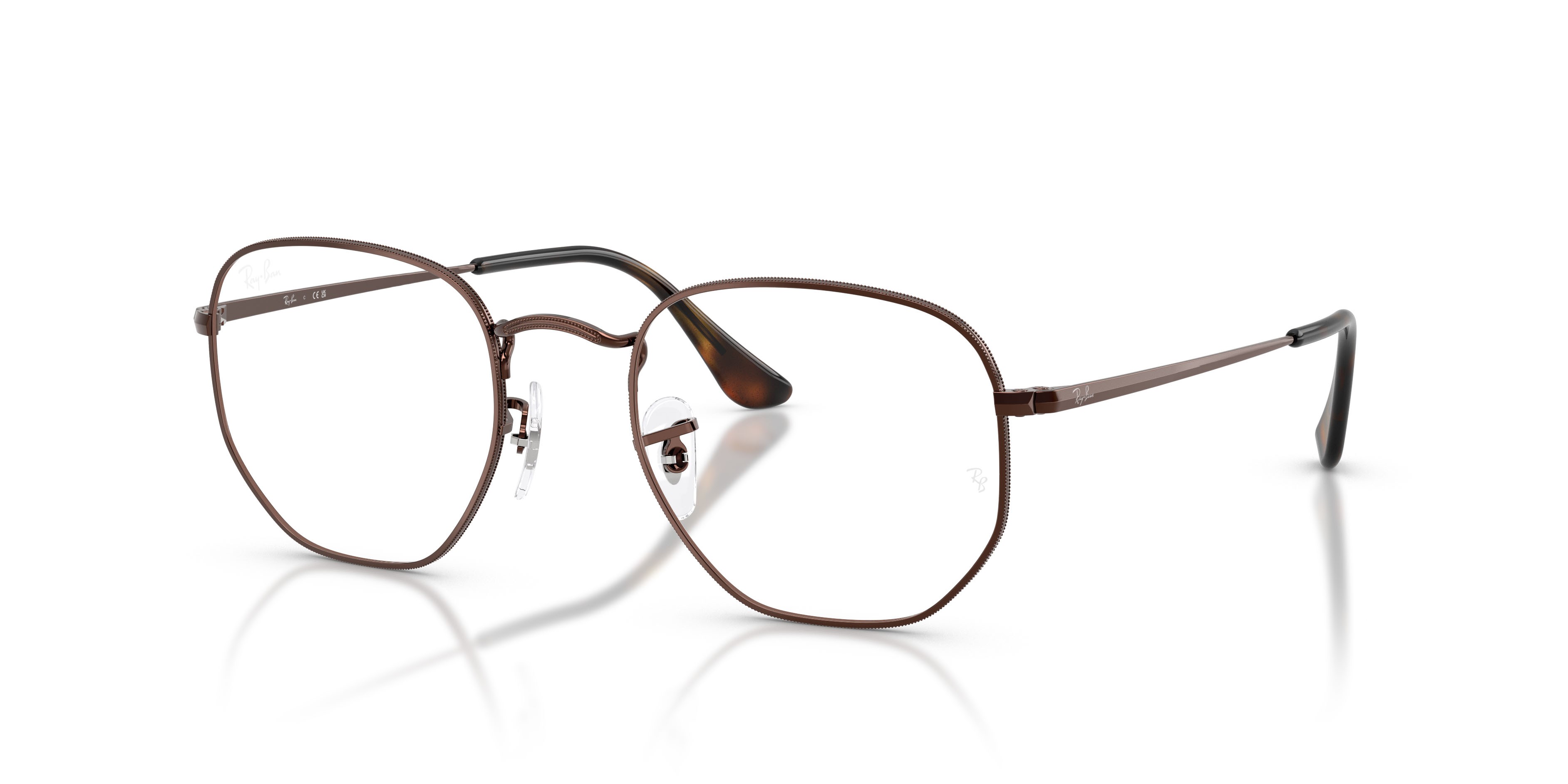Occhiali da vista Ray-Ban Hexagonal RX 6448 (2511) - RB 6448 2511 colore marrone forma irregolare lenti trasparente