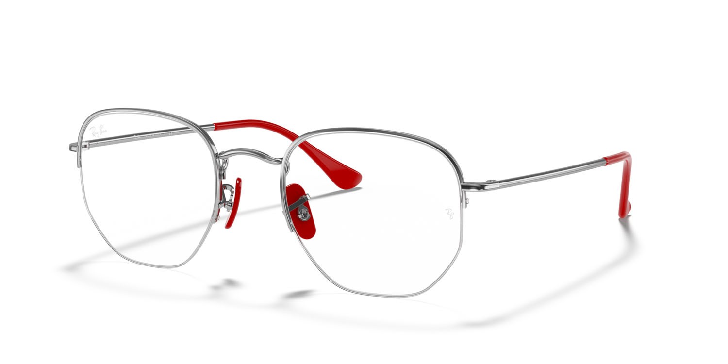 Brillen Ray-Ban Scuderia Ferrari RX 6448M (F031) - RB 6448M F031 farbe argento form unregelmäßig gläser trasparente