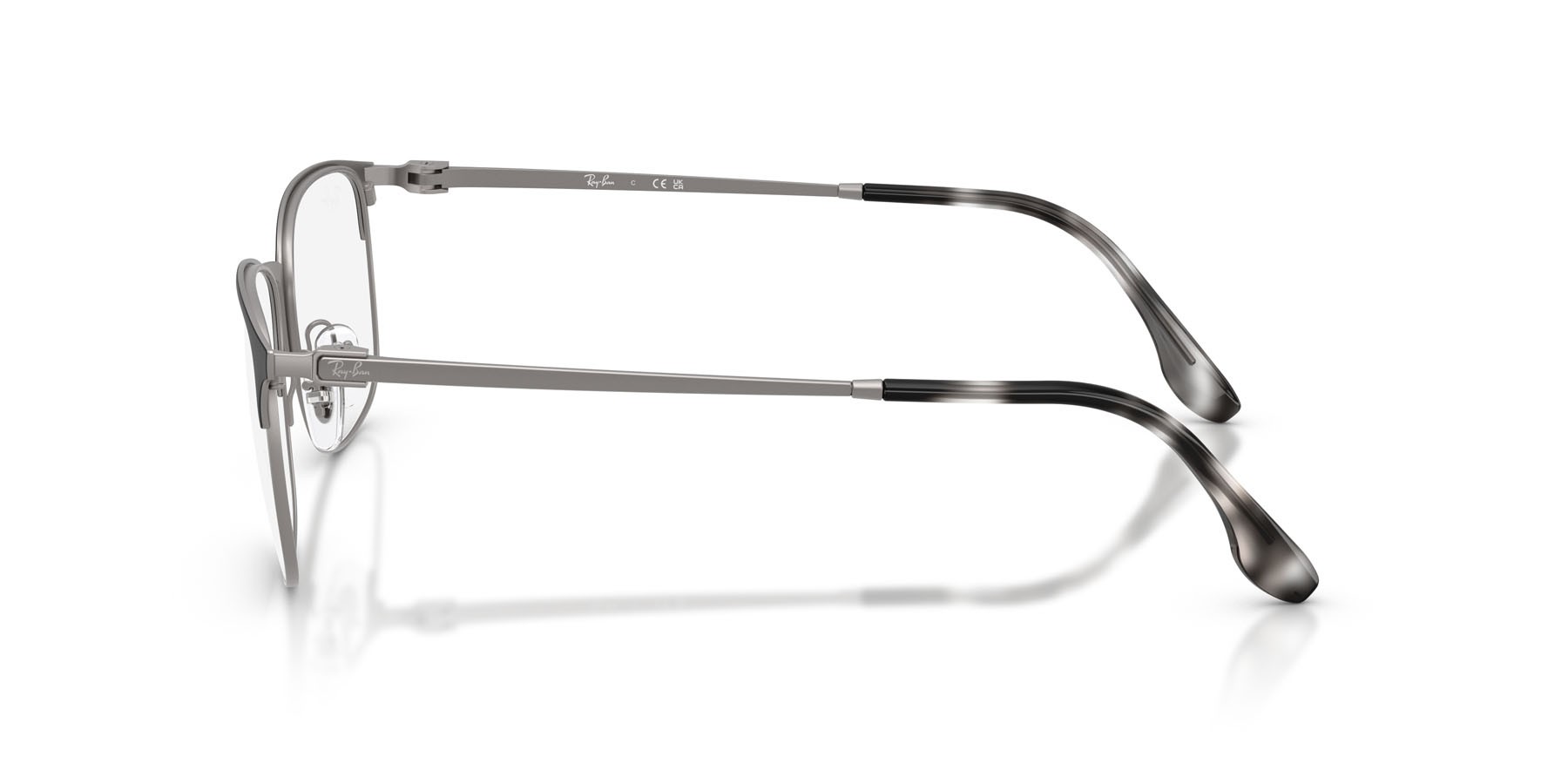 Eyeglasses Ray-Ban RX 6494 (3187) - RB 6494 3187 color nero opaco su gunmetal opaco shape square lenses trasparente
