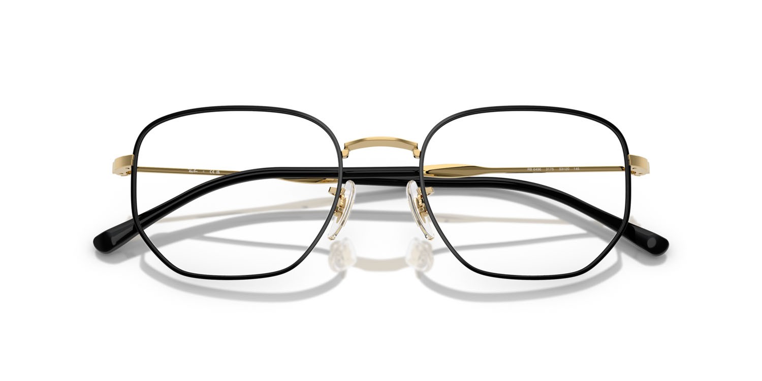 Occhiali da vista Ray-Ban RX 6496 (3175) - RB 6496 3175 colore nero su arista forma irregolare lenti trasparente