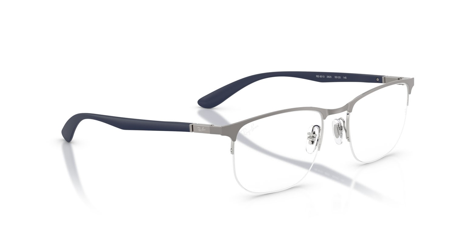 Occhiali da vista Ray-Ban RX 6513 (2620) - RB 6513 2620 colore canna di fucile opaco su argento forma irregolare lenti trasparente