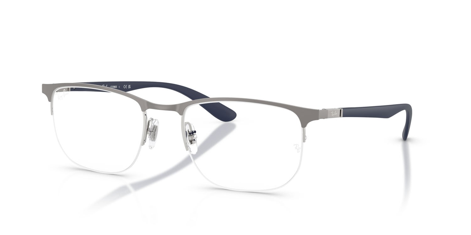 Occhiali da vista Ray-Ban RX 6513 (2620) - RB 6513 2620 colore canna di fucile opaco su argento forma irregolare lenti trasparente