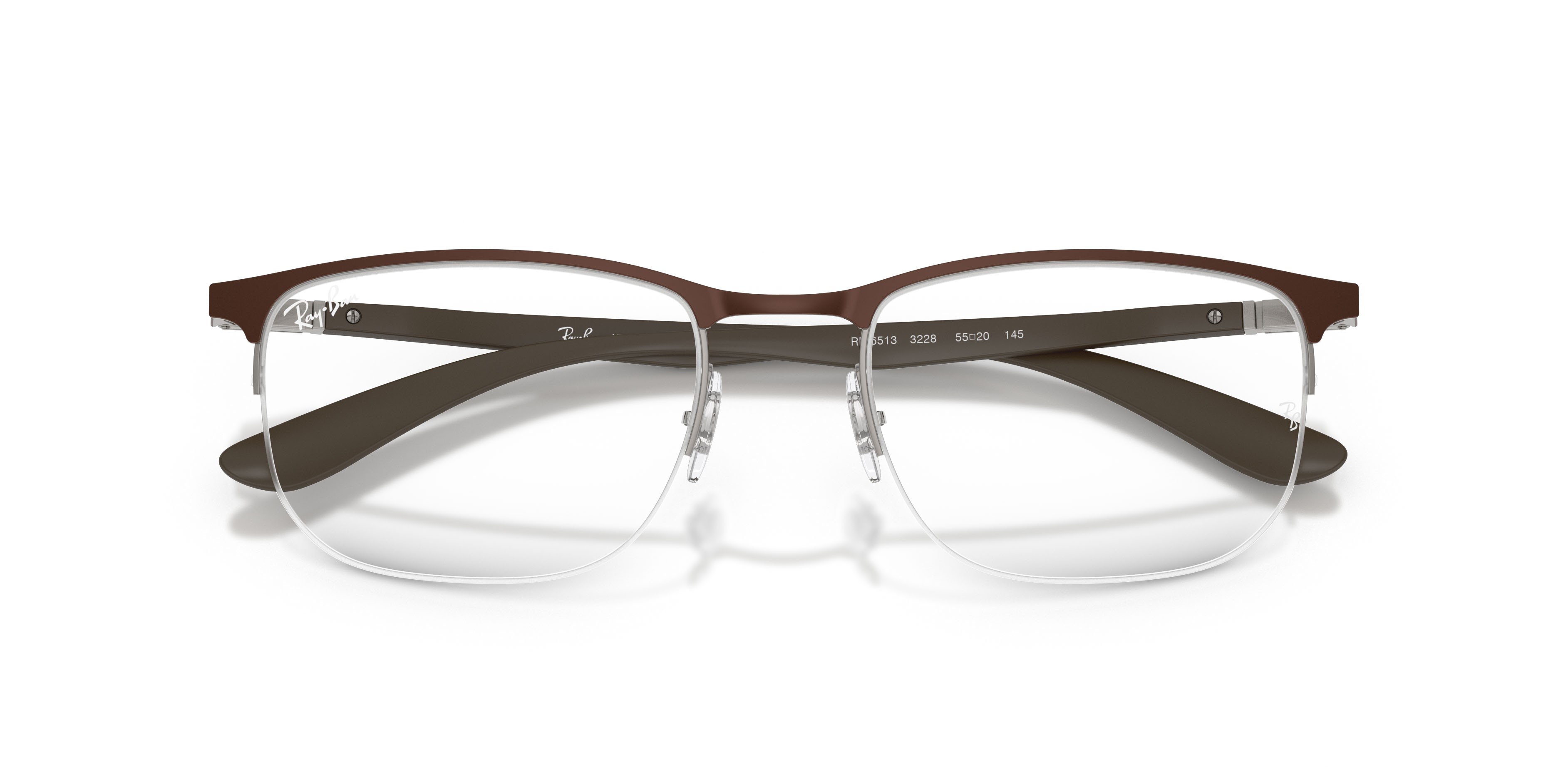 Eyeglasses Ray-Ban RX 6513 (3228) - RB 6513 3228 color brown & gunmetal shape irregular lenses trasparente