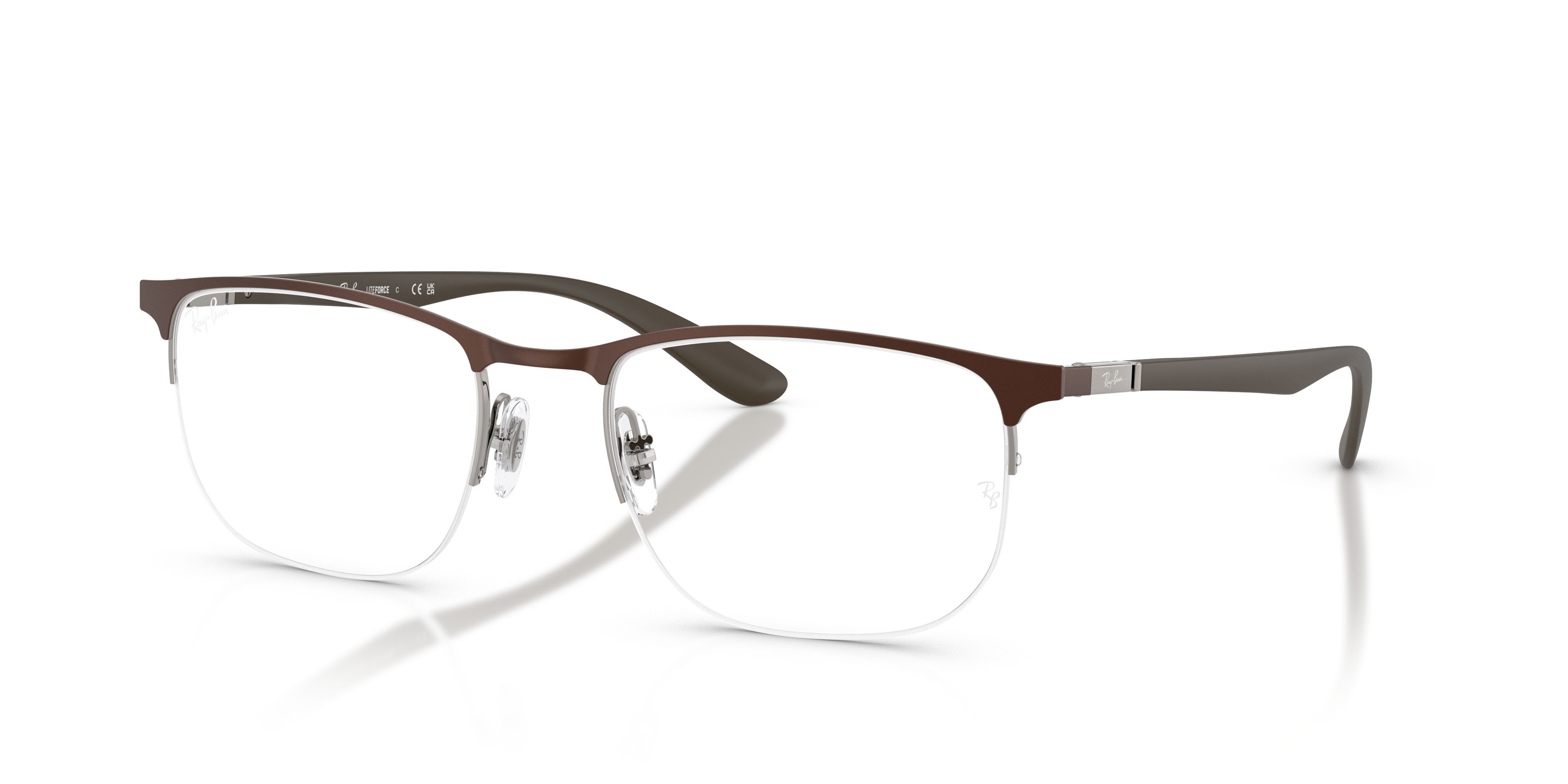 Eyeglasses Ray-Ban RX 6513 (3228) - RB 6513 3228 color brown & gunmetal shape irregular lenses trasparente